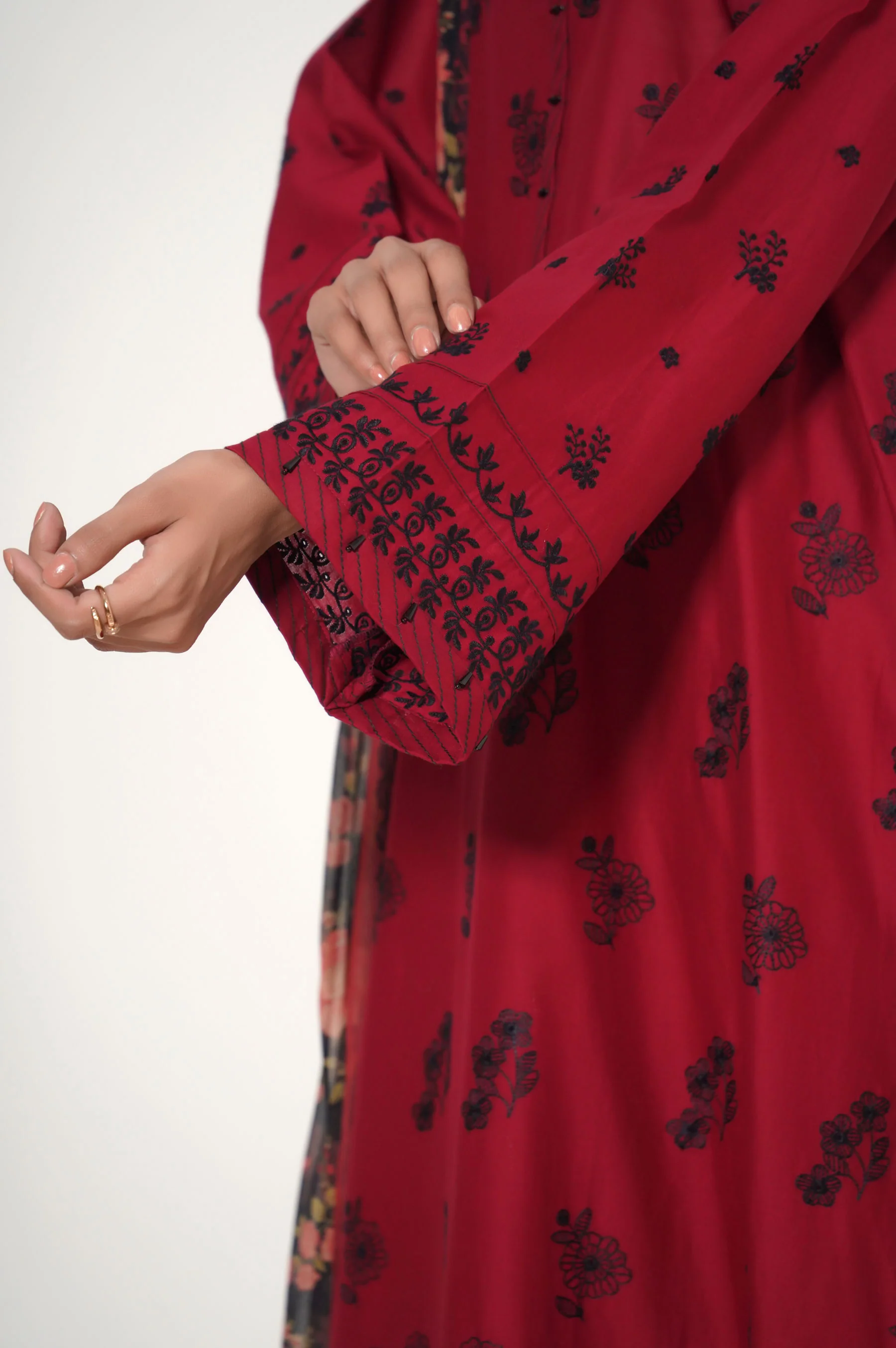 Unstitched 3 Piece Chikankari Suit - Image 7