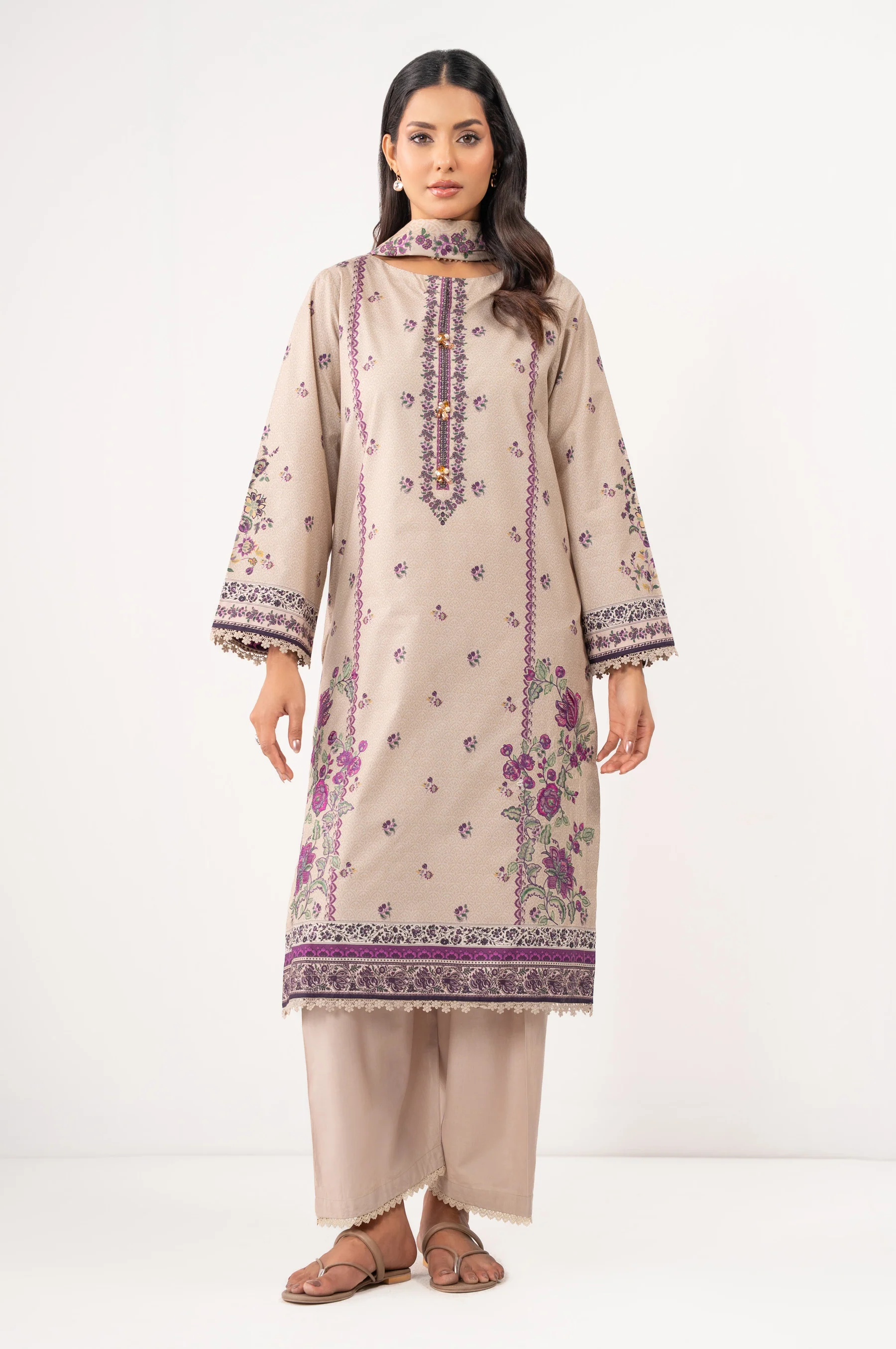 UNSTITCHED EMBROIDERED SUIT - Image 3