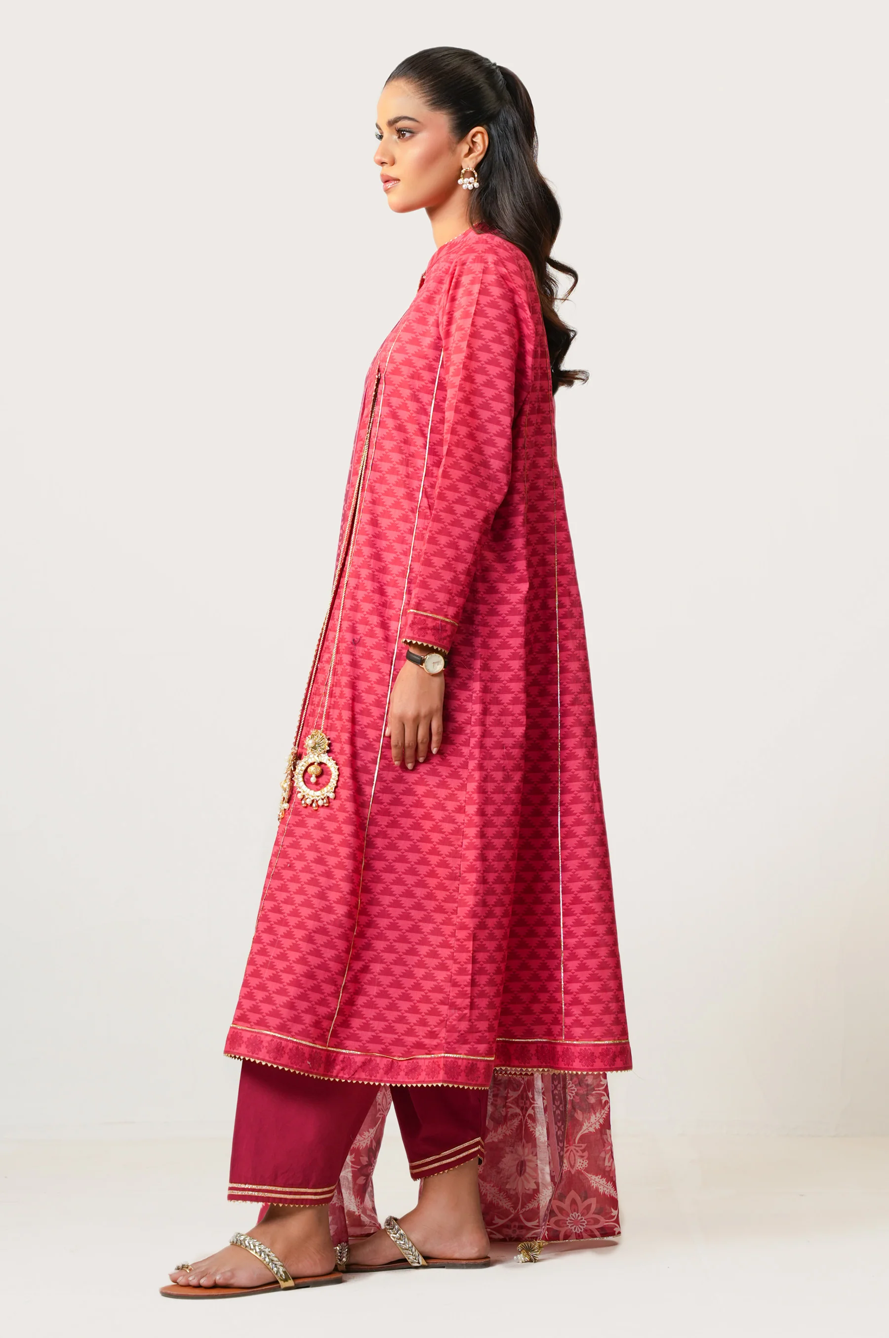 Unstitched 3 Piece Digital Printed Lawn Suit - Image 3
