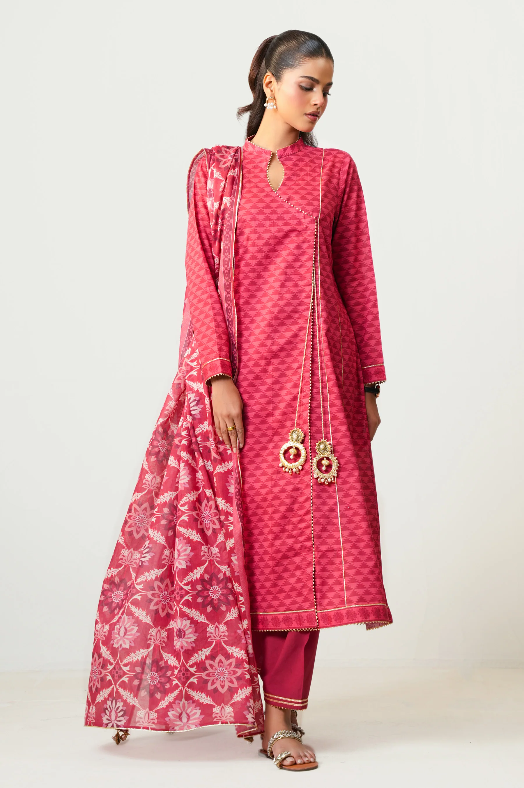 Unstitched 3 Piece Digital Printed Lawn Suit - Image 6