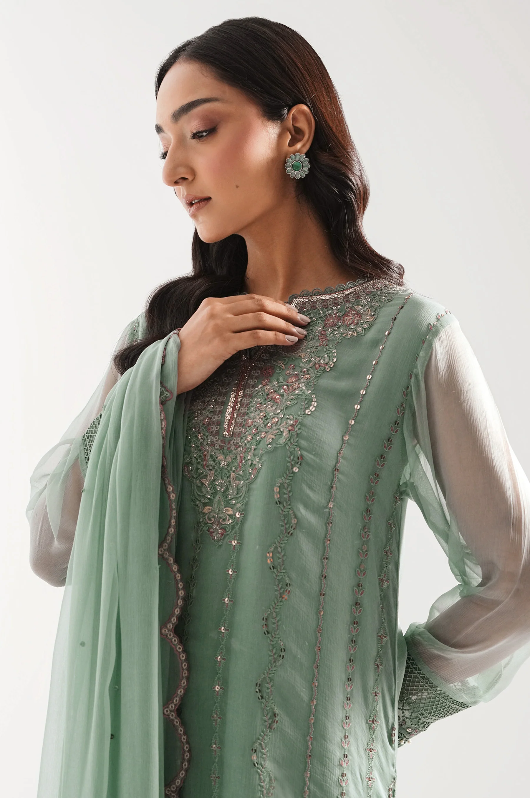 UNSTITCHED EMBROIDERED SUIT - Image 2