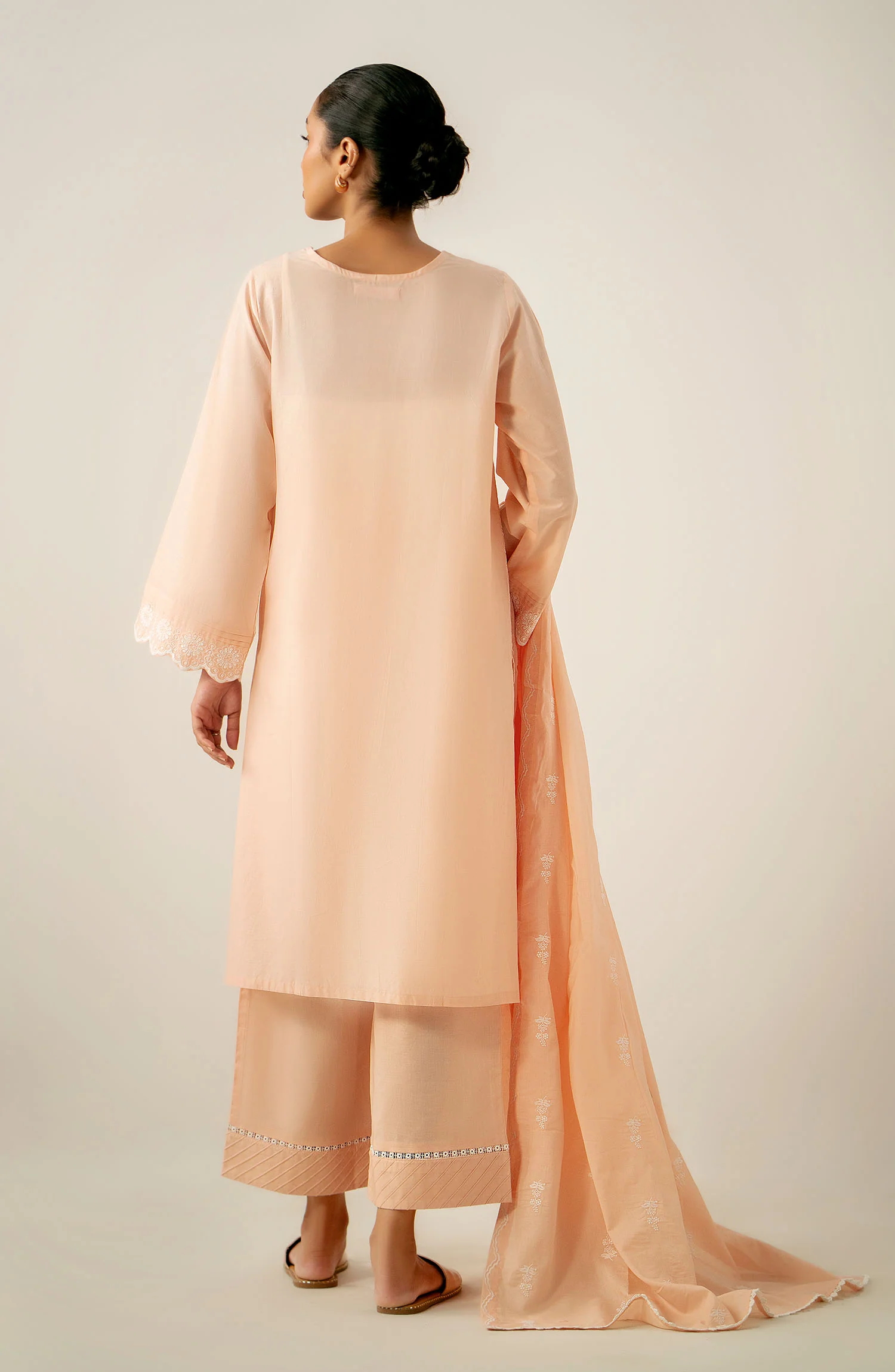 Unstitched 3 Piece Embroidered Chikankari Lawn Suit - Image 6