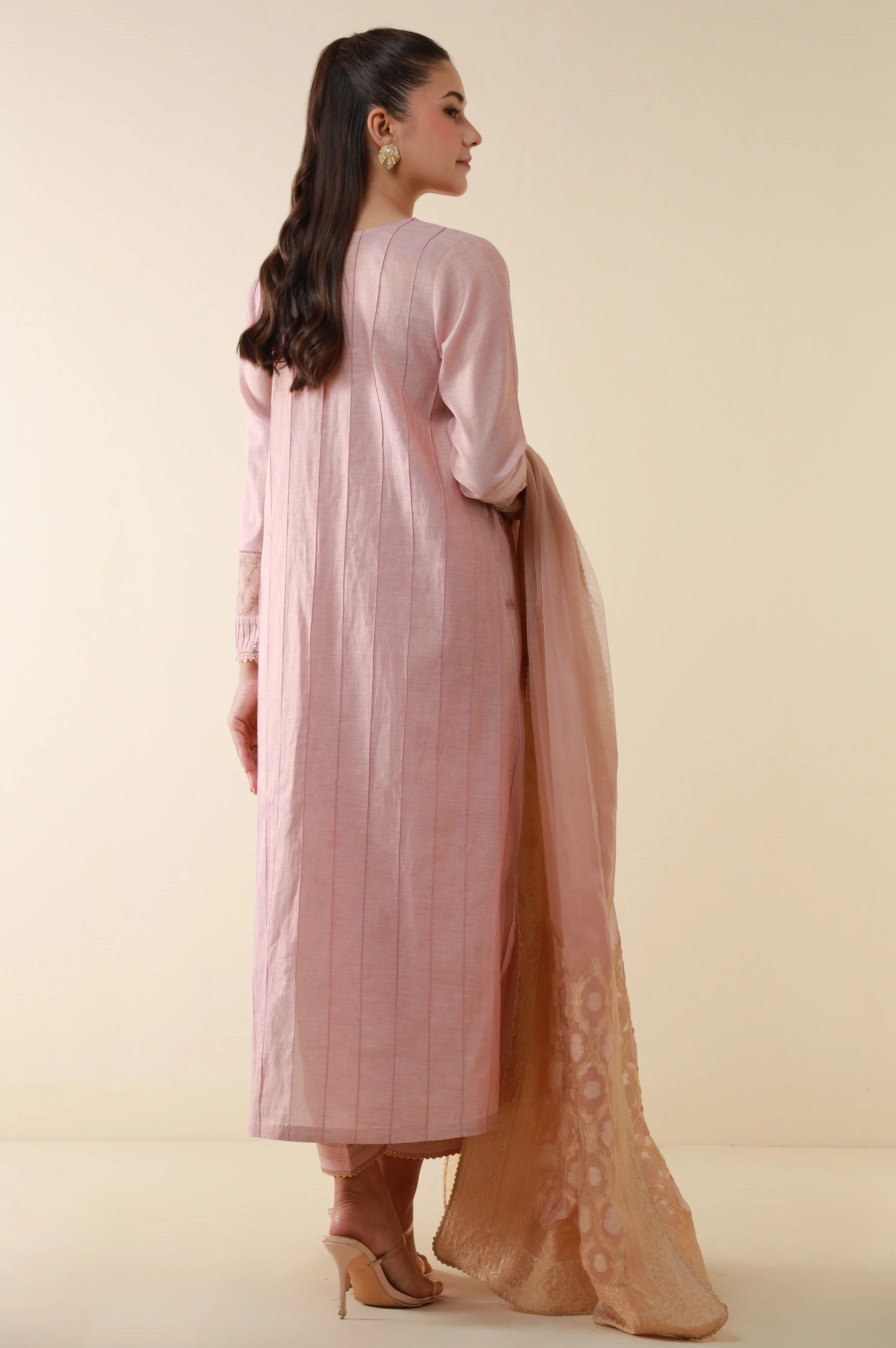 Unstitched 3 Piece Embroidered Cotton Mysuri Suit - Image 3
