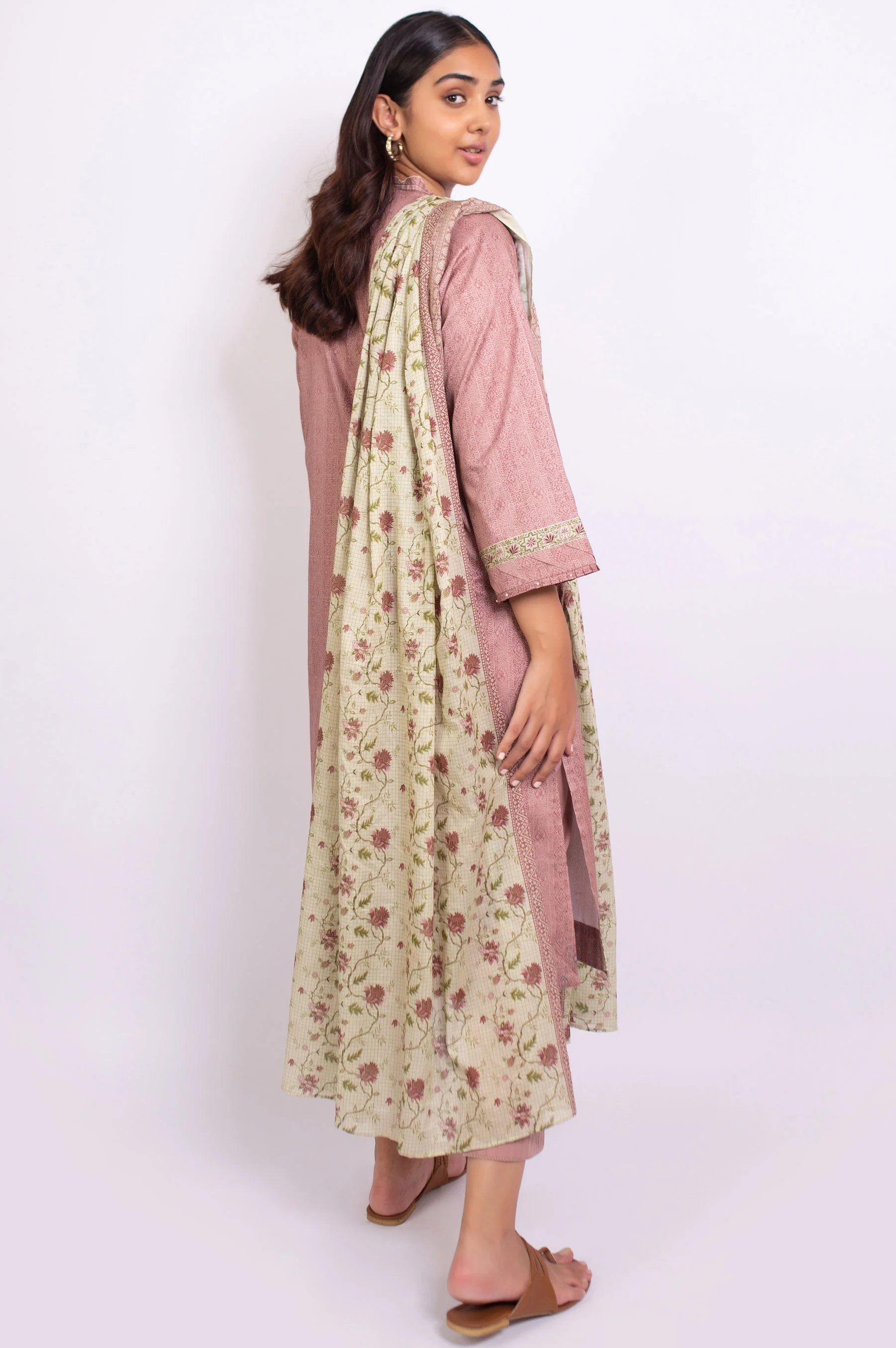 Unstitched 3 Piece Embroidered Doria Linen Viscose Suit - Image 2