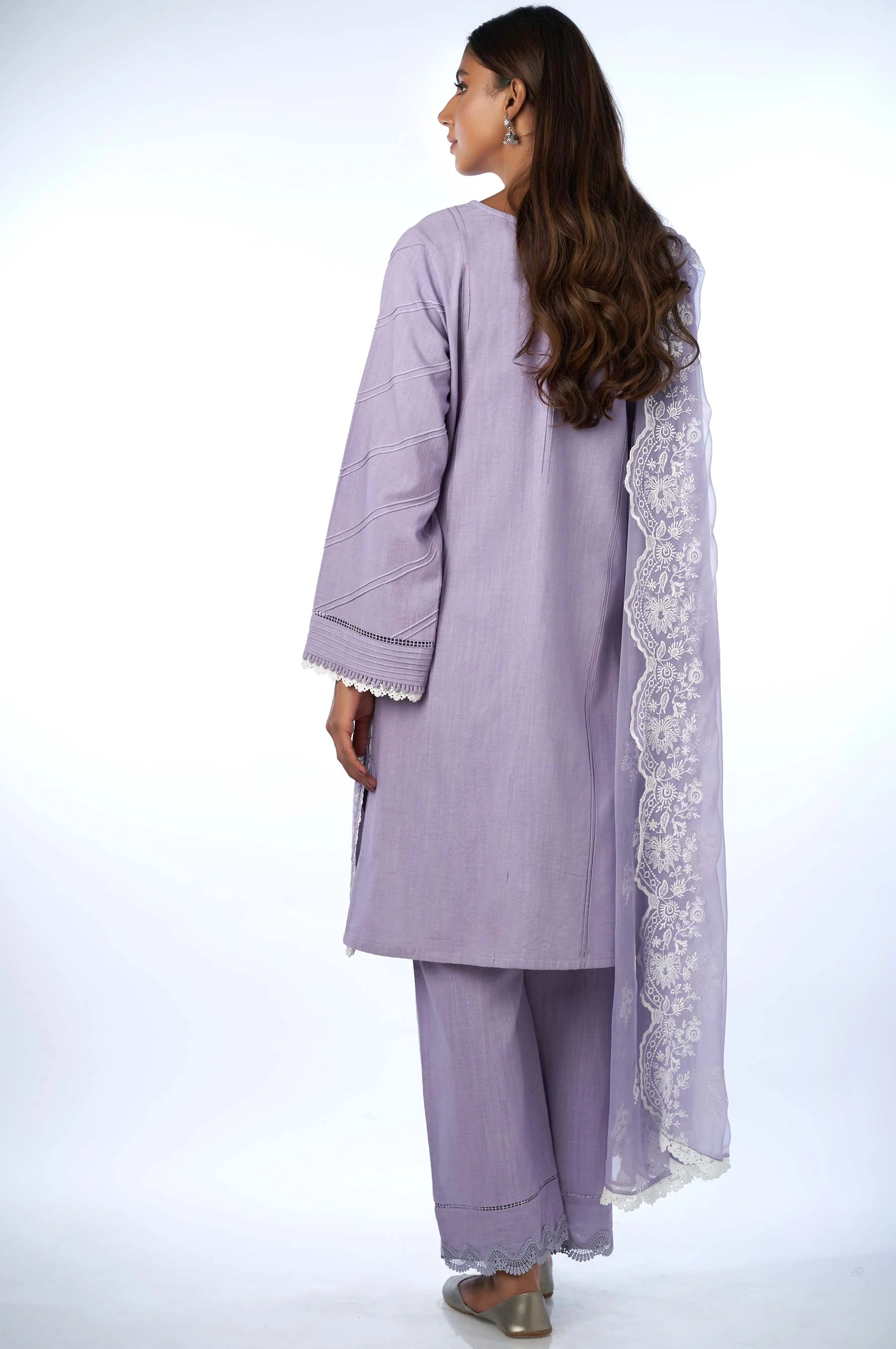Unstitched 3 Piece Embroidered Karandi Suit - Image 2