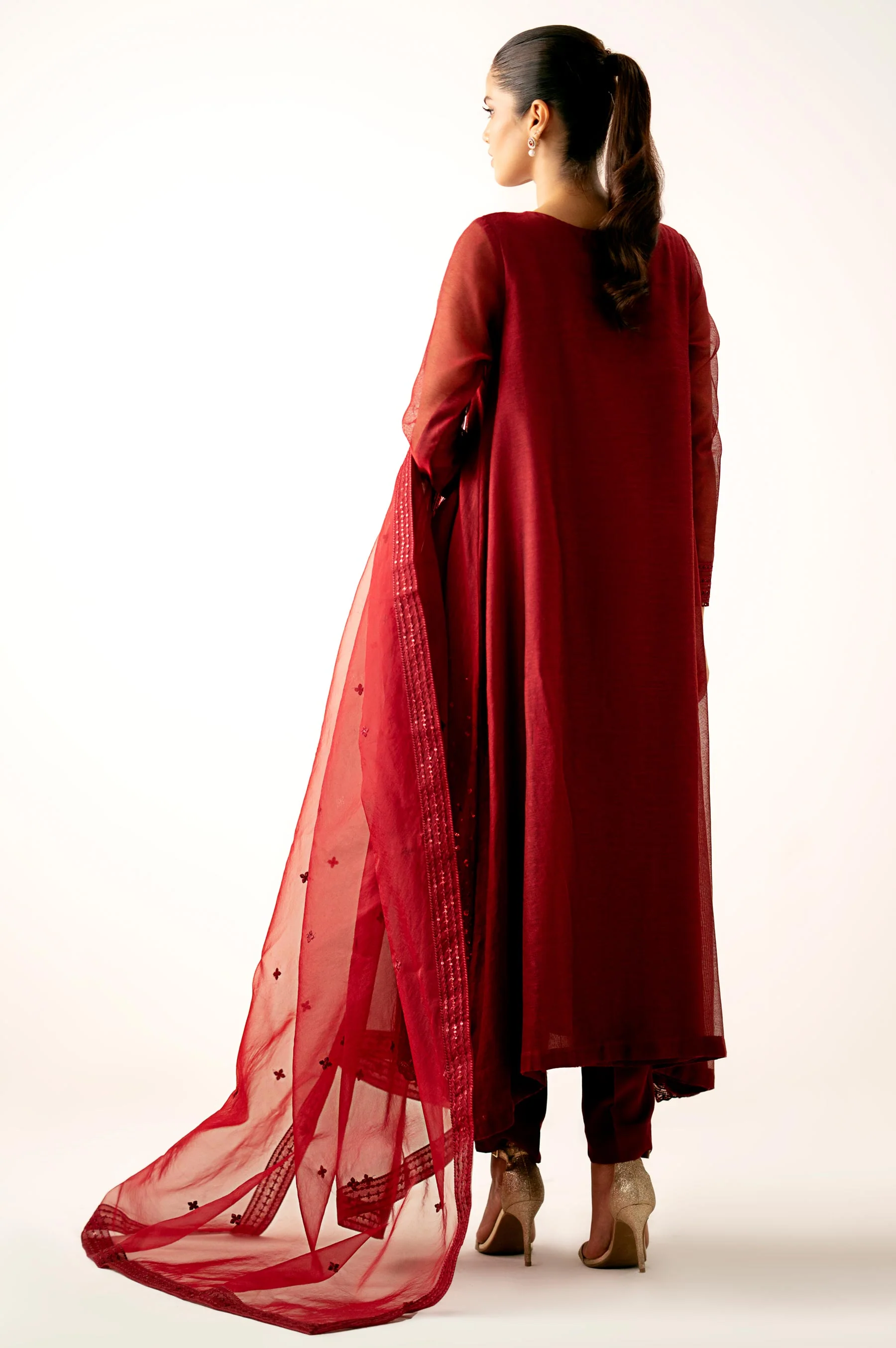 Unstitched 3 Piece Embroidered Khaadi Net Suit - Image 4