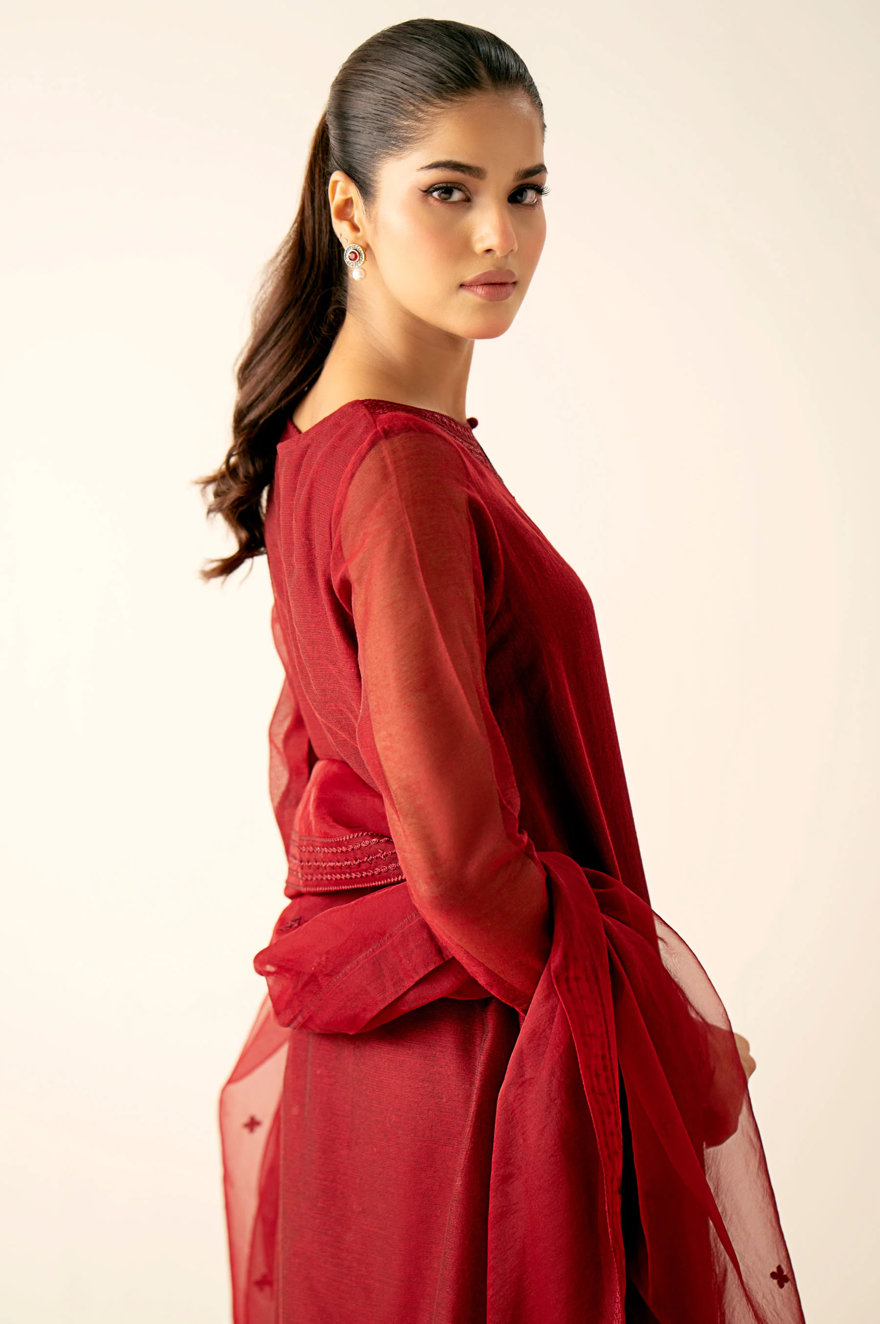 Unstitched 3 Piece Embroidered Khaadi Net Suit - Image 5