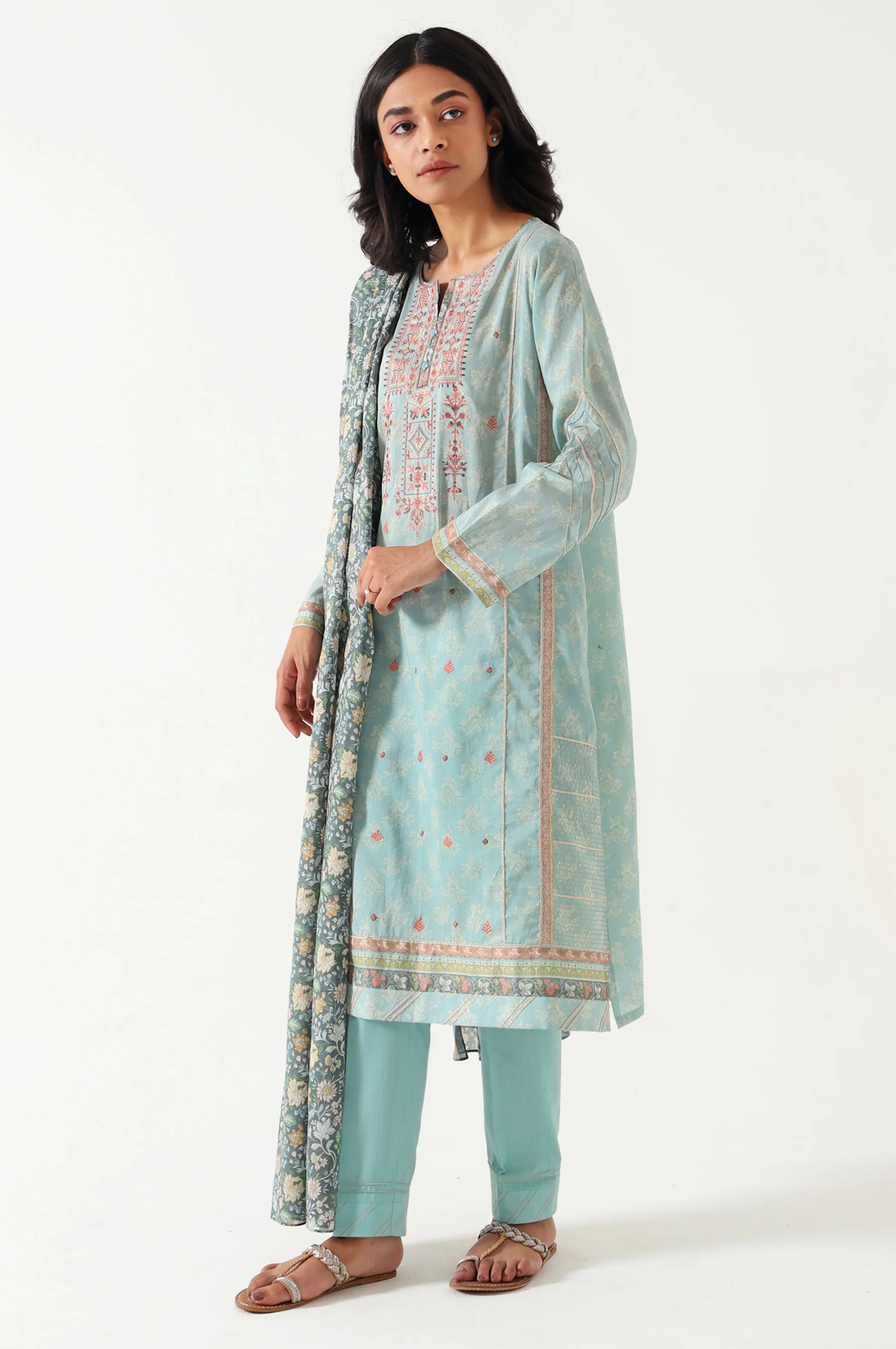 Unstitched 3 Piece Embroidered Lawn Suit