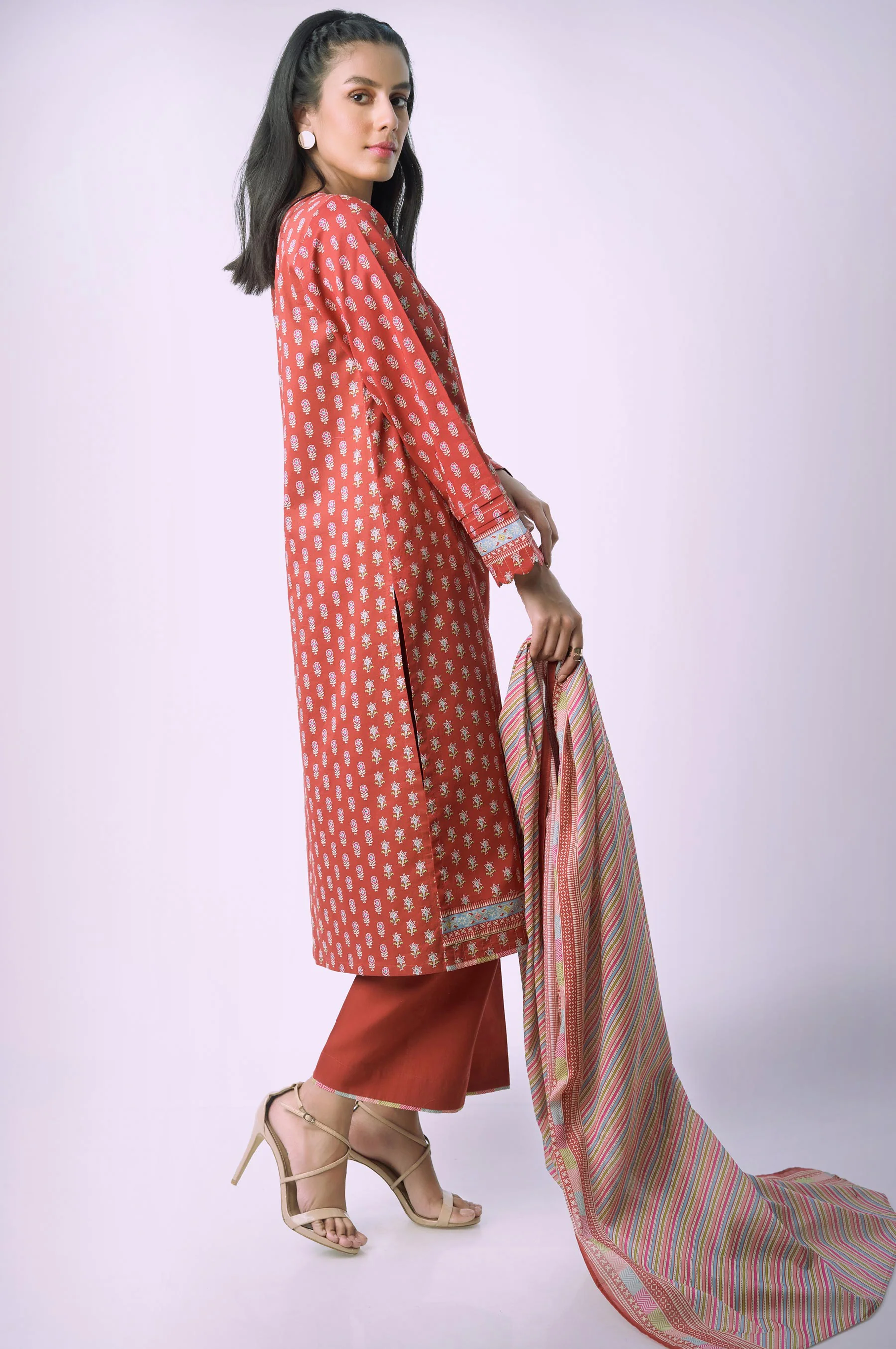 Unstitched 3 Piece Embroidered Lawn Suit - Image 2