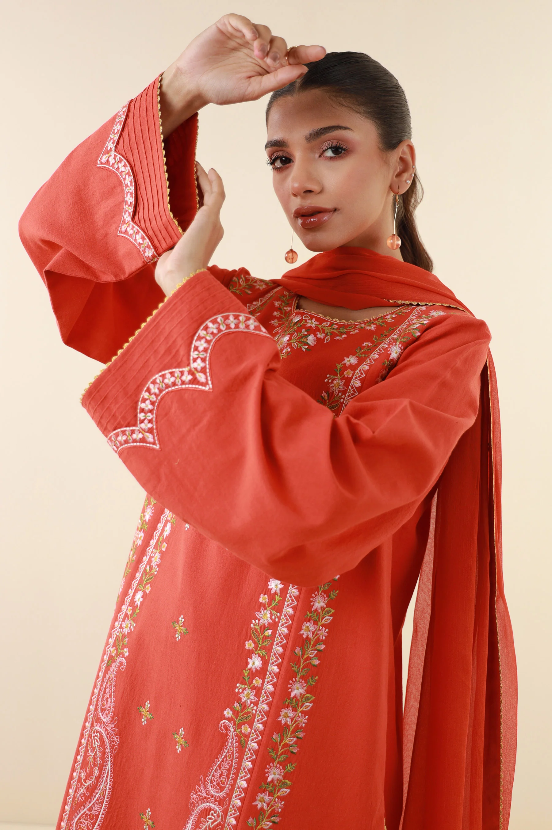 Unstitched 3 Piece Embroidered Lawn Suit - Image 6