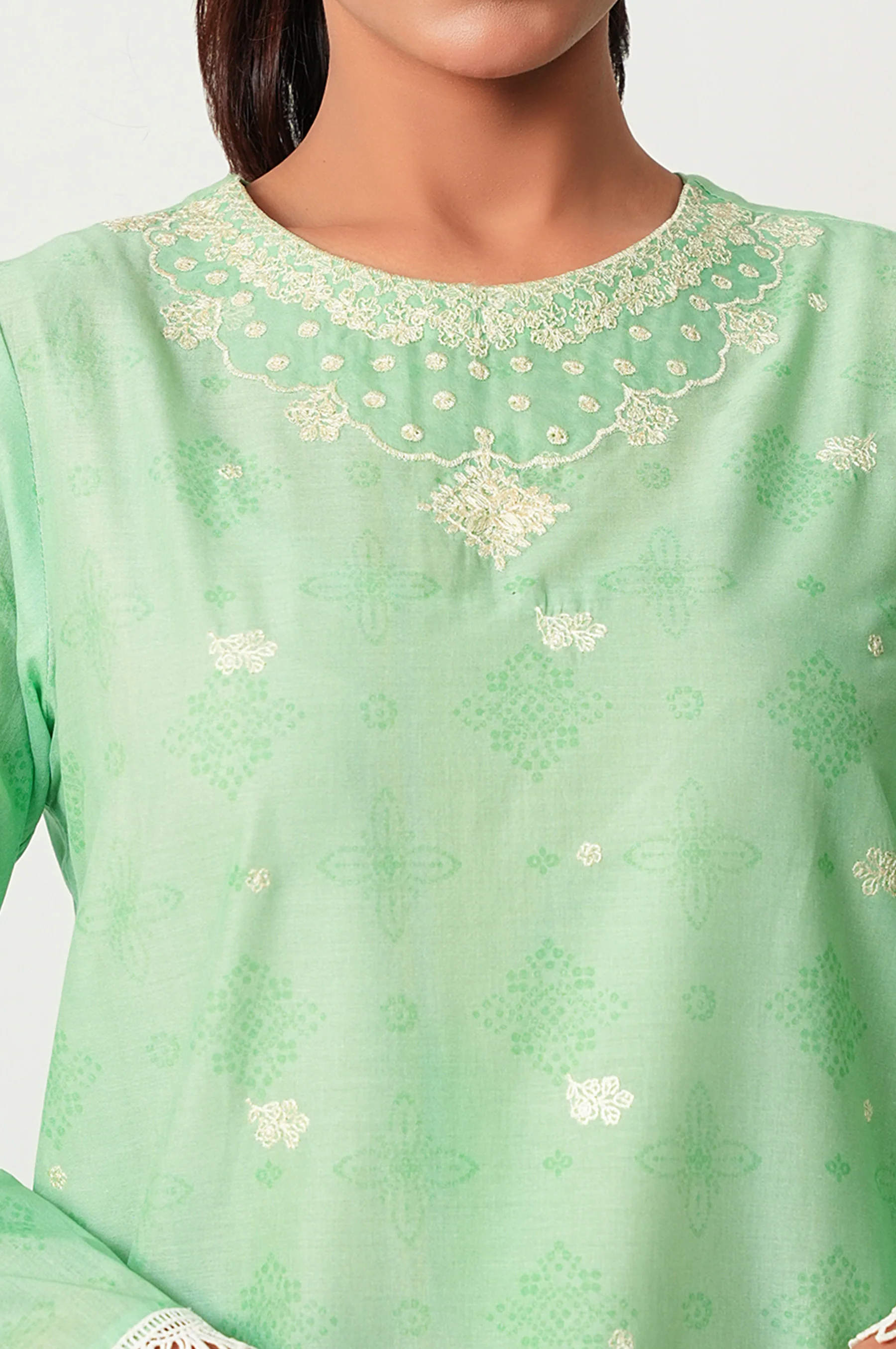 Unstitched 3 Piece Embroidered Lawn Suit - Image 2