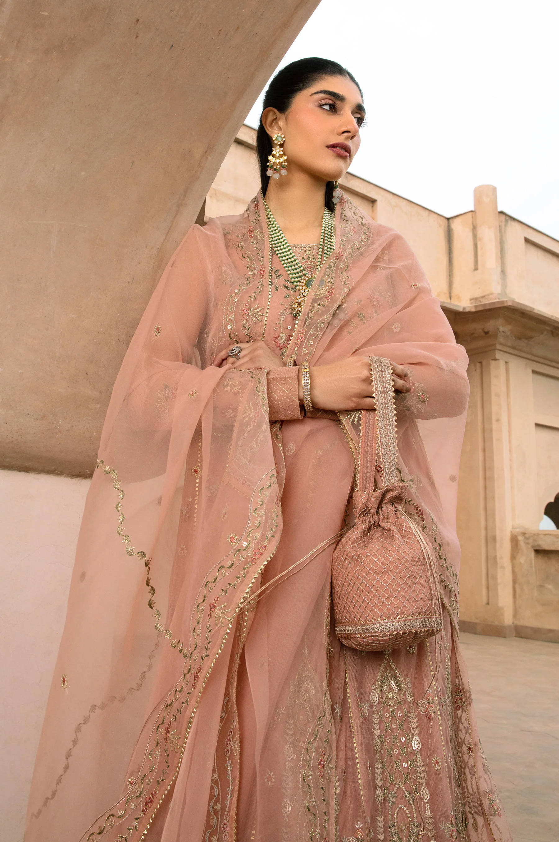Unstitched 3 Piece Embroidered Net Suit - Image 4