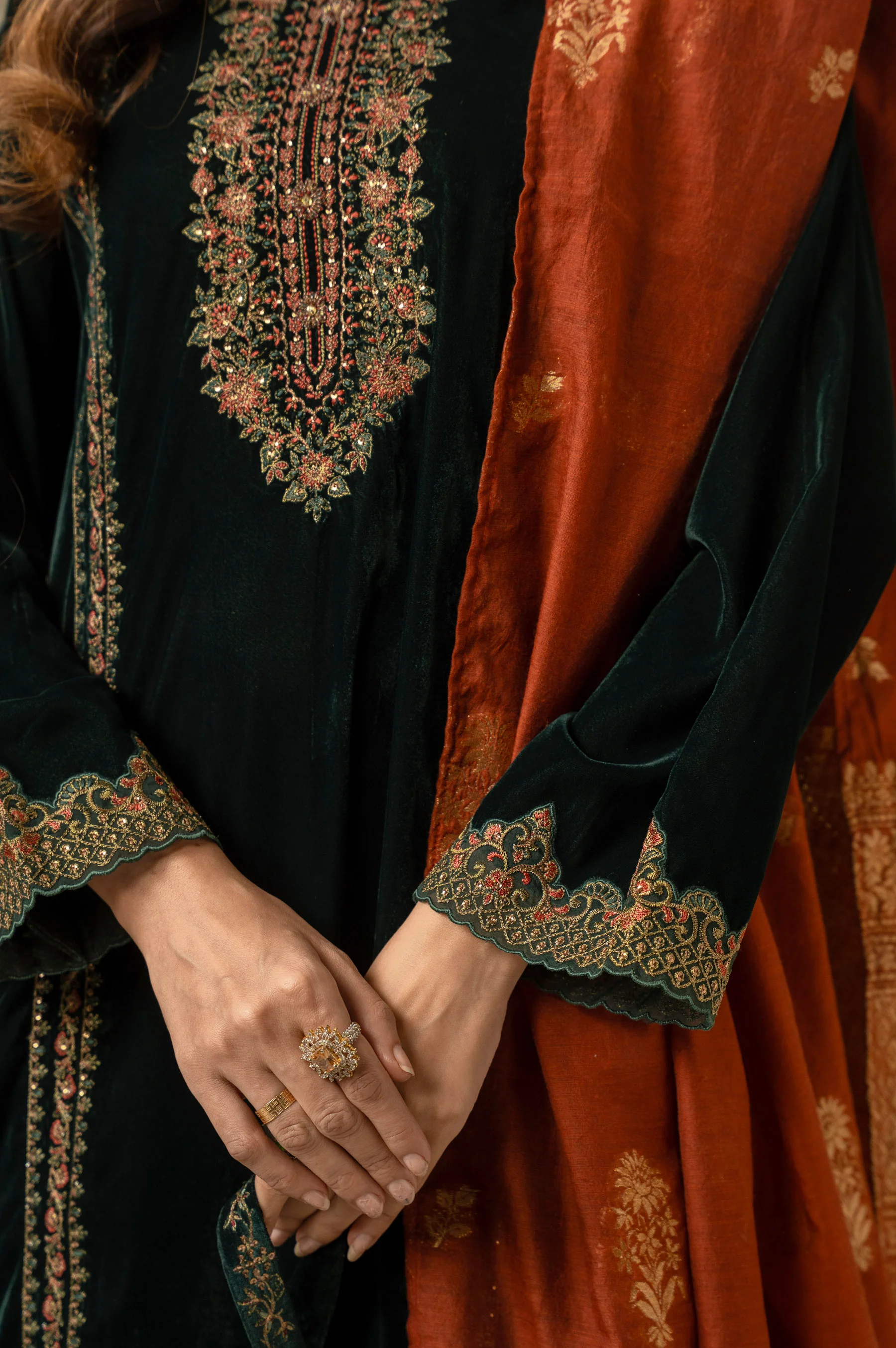 UNSTITCHED EMBROIDERED SUIT - Image 8