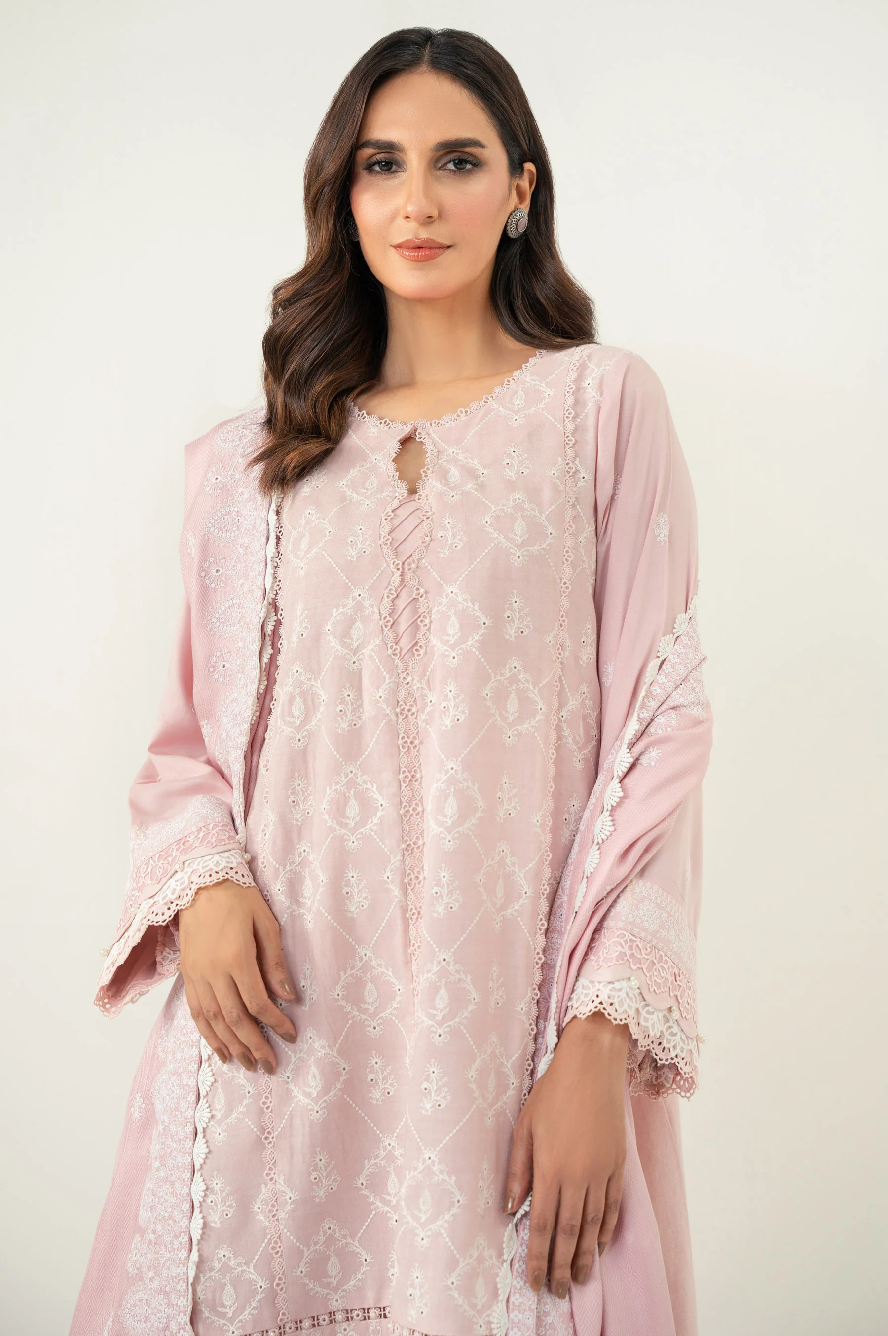 UNSTITCHED 3 PIECE CHIKANKARI SUIT - Image 3