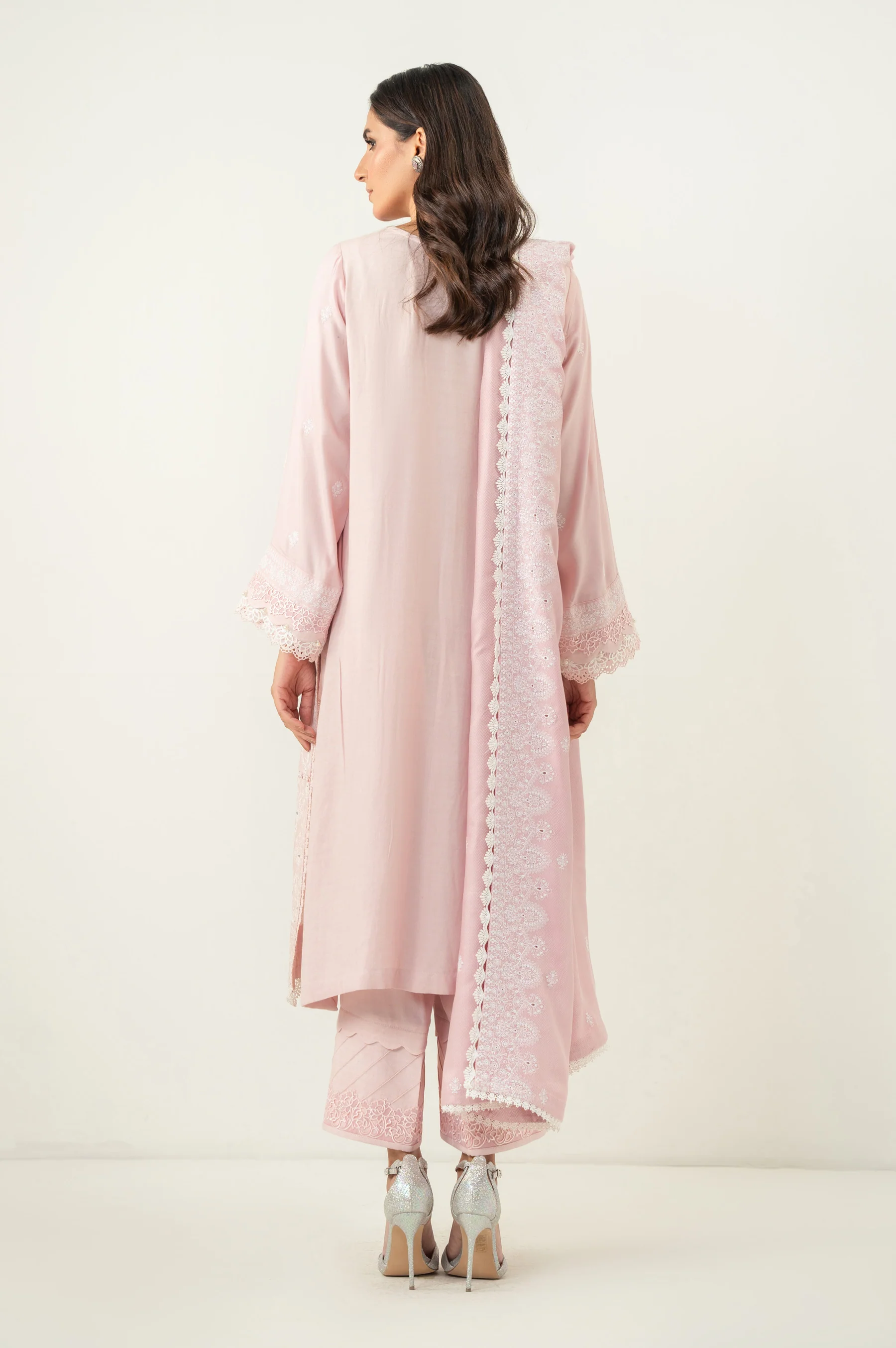 UNSTITCHED 3 PIECE CHIKANKARI SUIT - Image 4