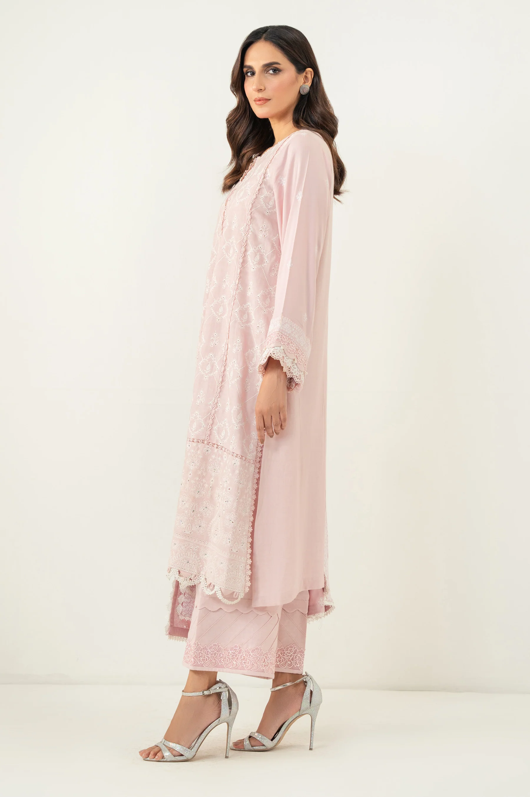 UNSTITCHED 3 PIECE CHIKANKARI SUIT - Image 5