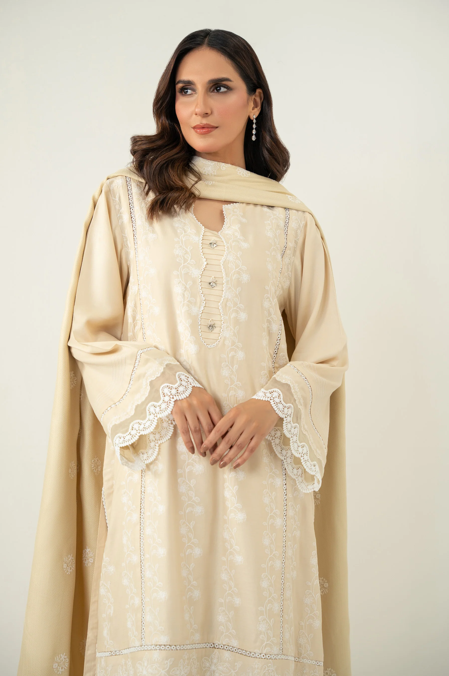 UNSTITCHED 3 PIECE CHIKANKARI SUIT - Image 2