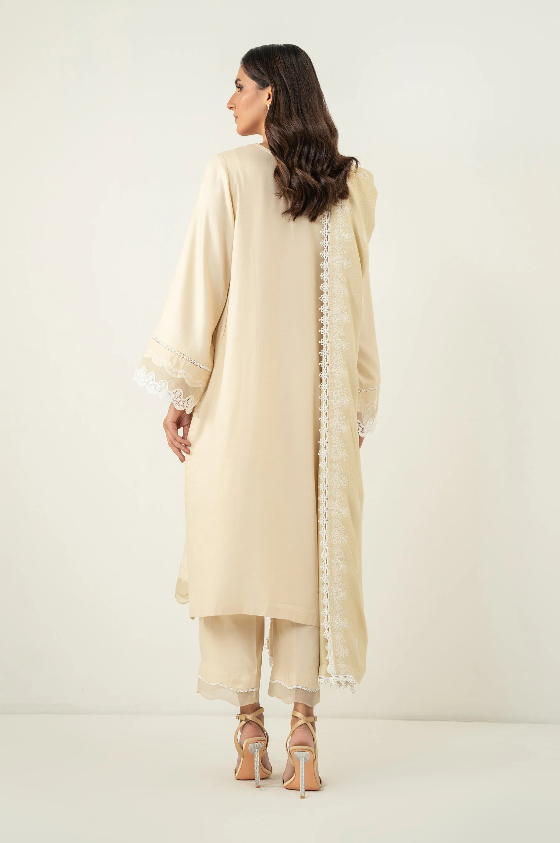 UNSTITCHED 3 PIECE CHIKANKARI SUIT - Image 3