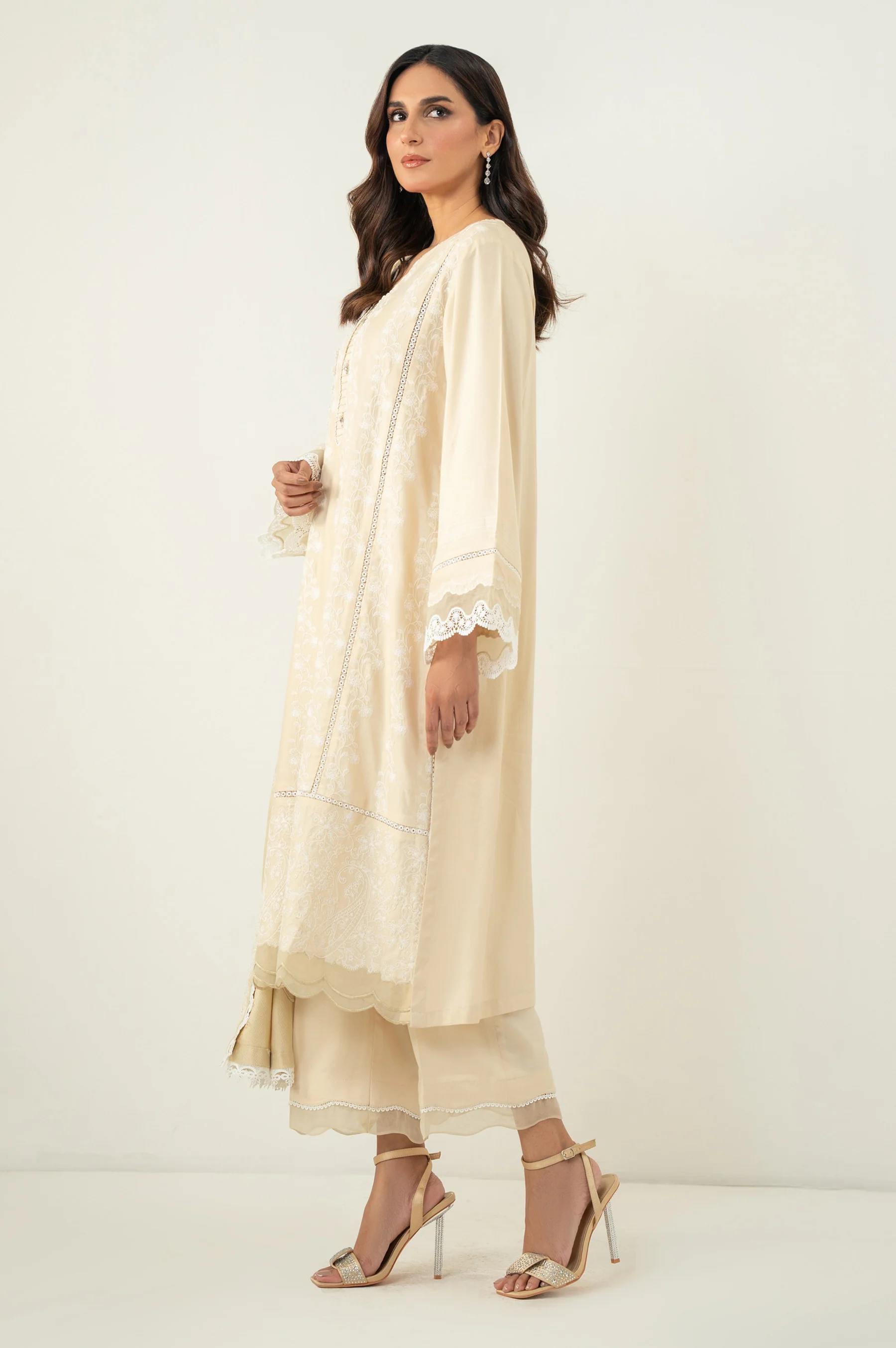 UNSTITCHED 3 PIECE CHIKANKARI SUIT - Image 6