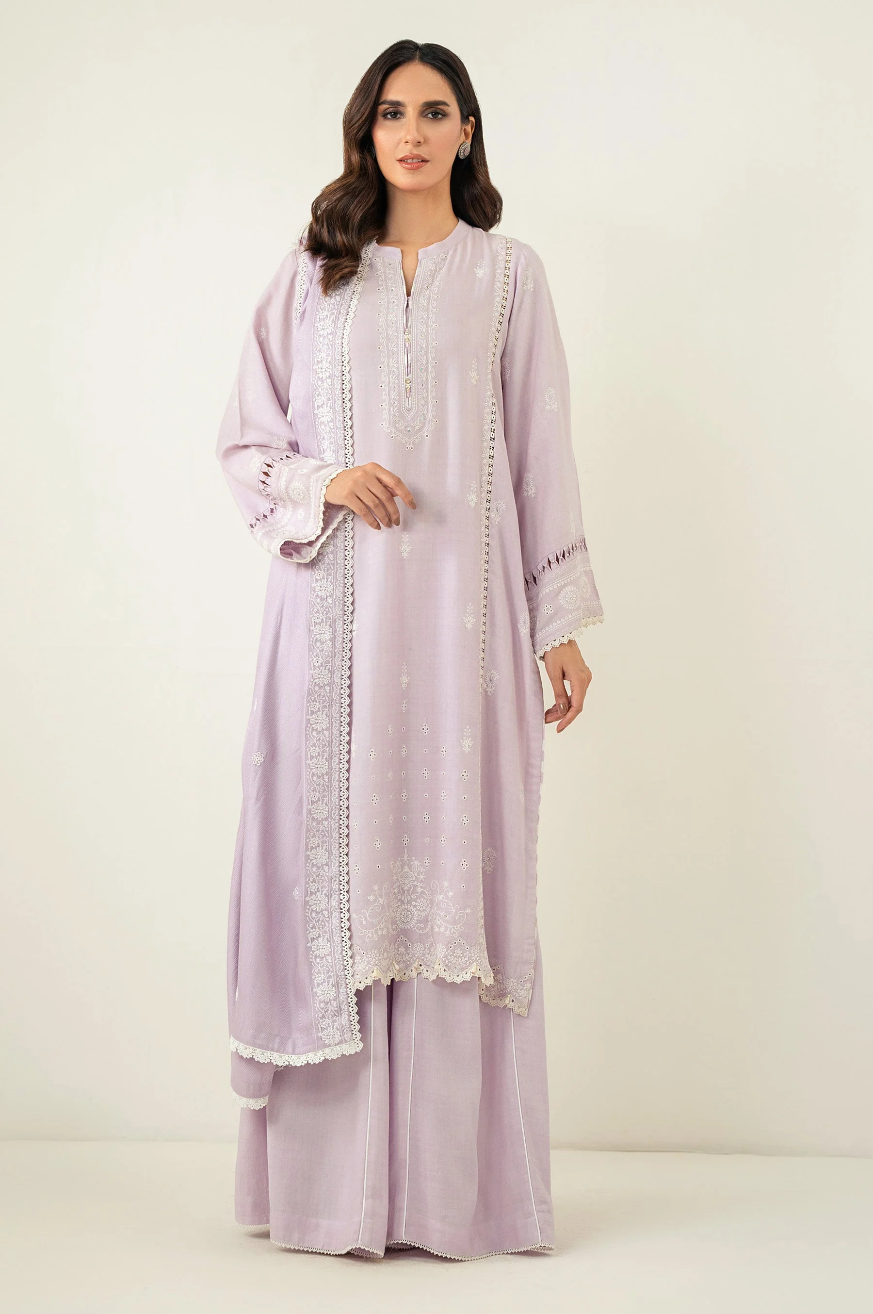 UNSTITCHED 3 PIECE CHIKANKARI SUIT (FACTORY E-OUTLET)