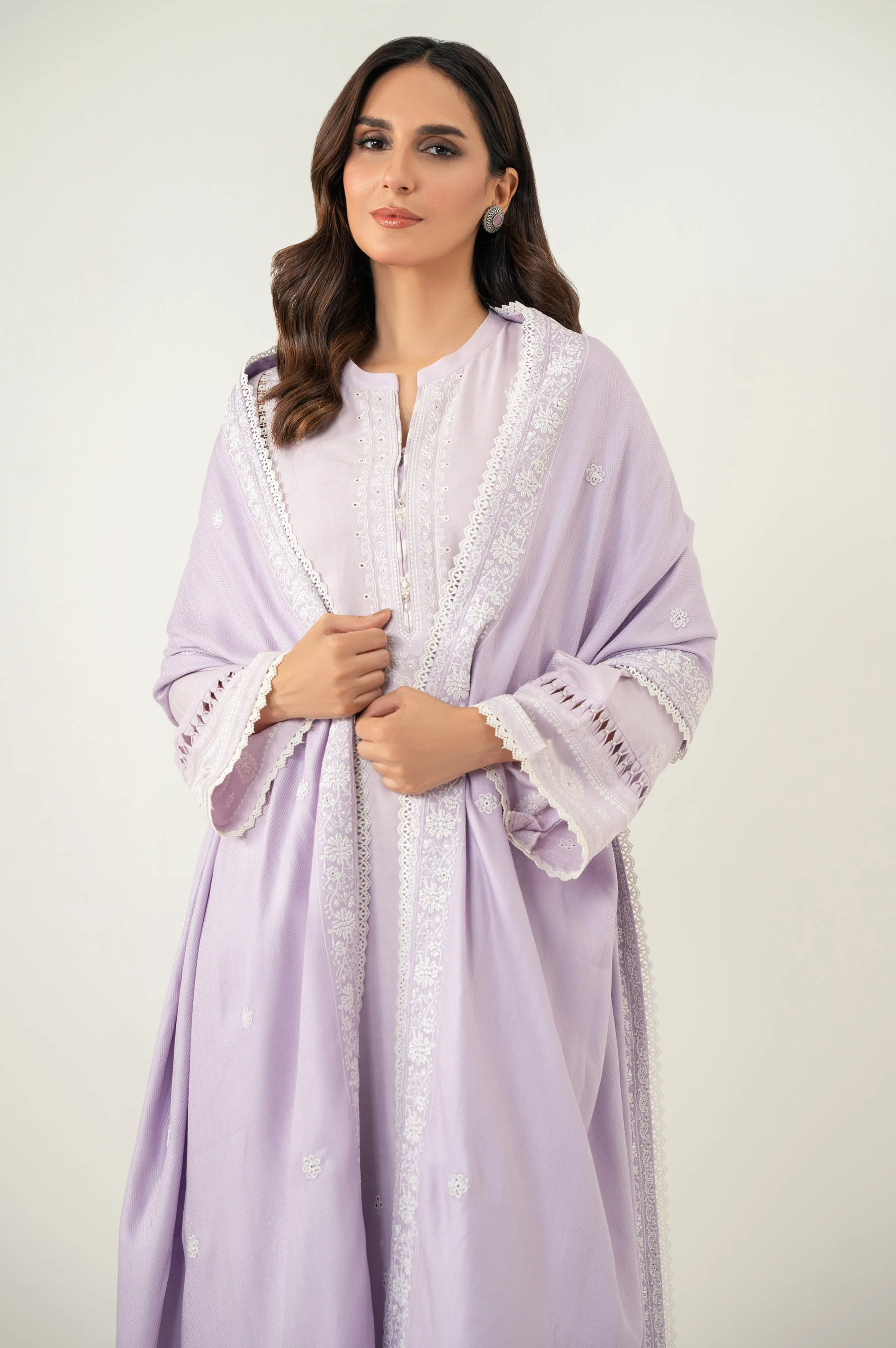 UNSTITCHED 3 PIECE CHIKANKARI SUIT - Image 2