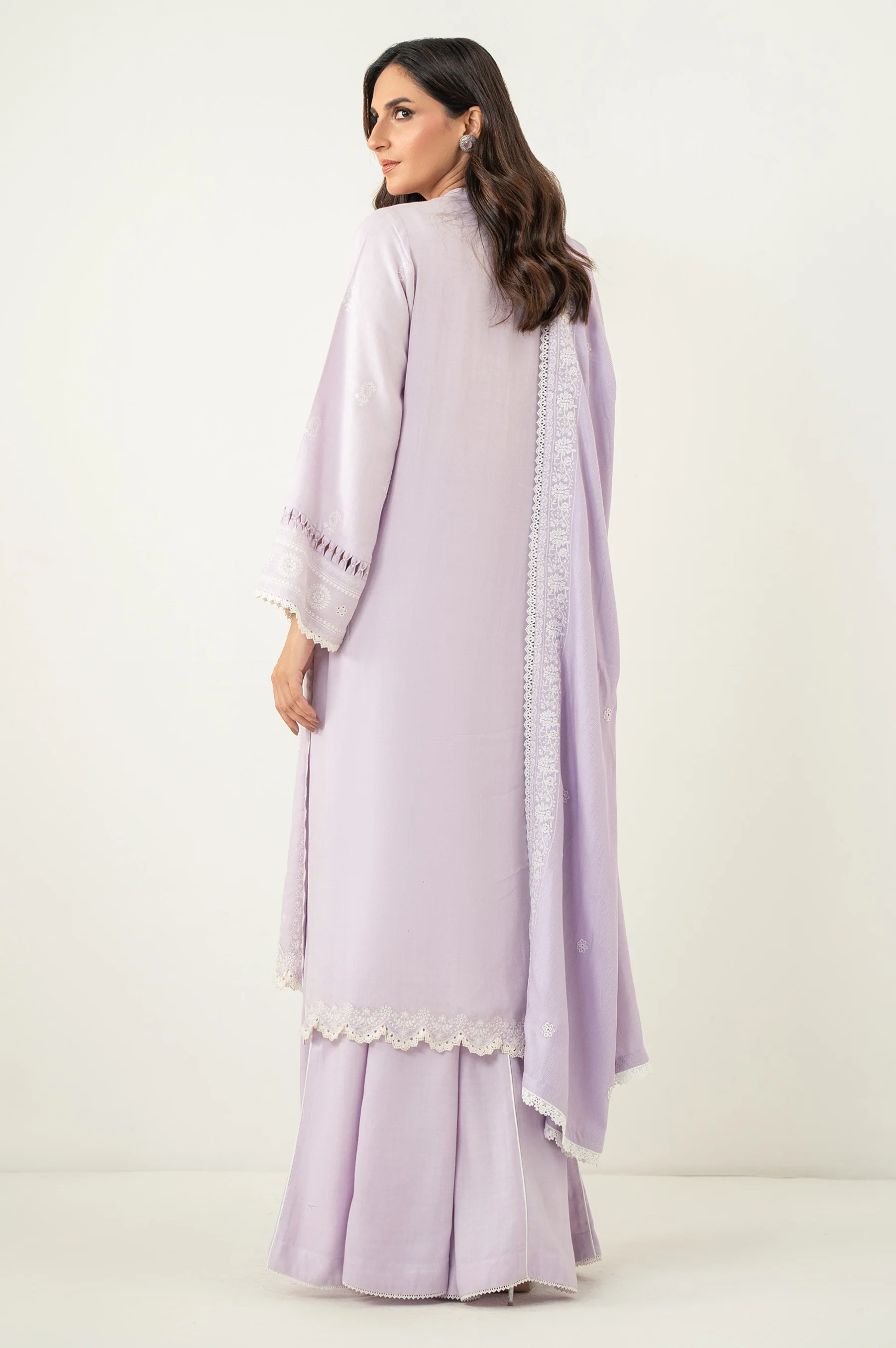 UNSTITCHED 3 PIECE CHIKANKARI SUIT - Image 4
