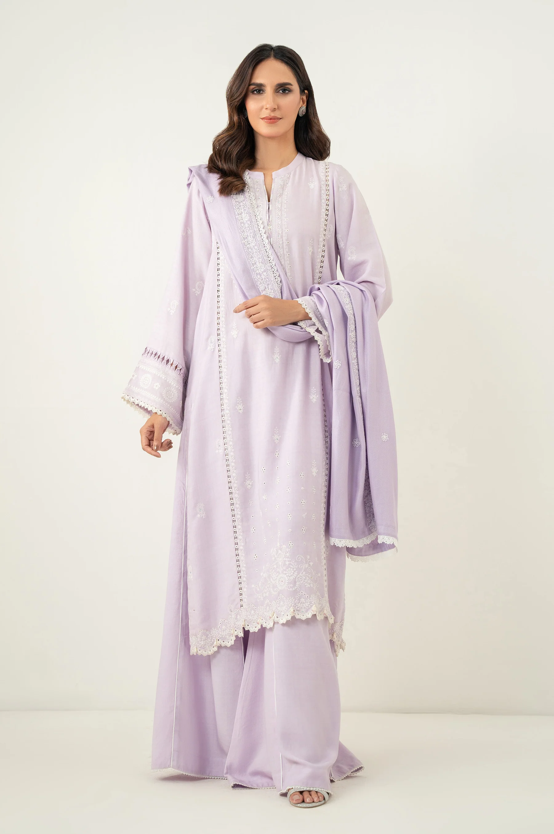 UNSTITCHED 3 PIECE CHIKANKARI SUIT - Image 6