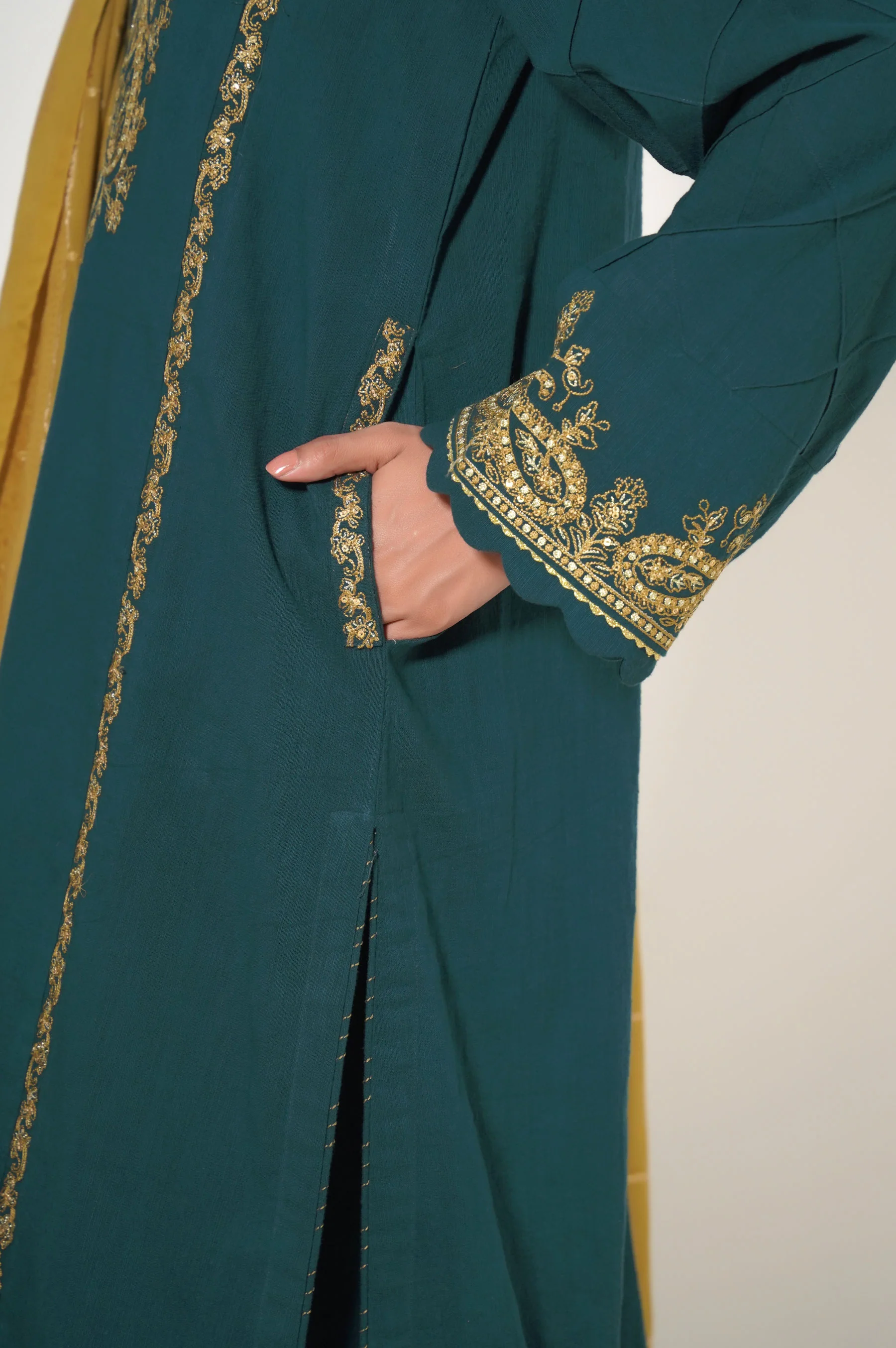 Unstitched 3 Piece Embroidered Dobby Suit - Image 6