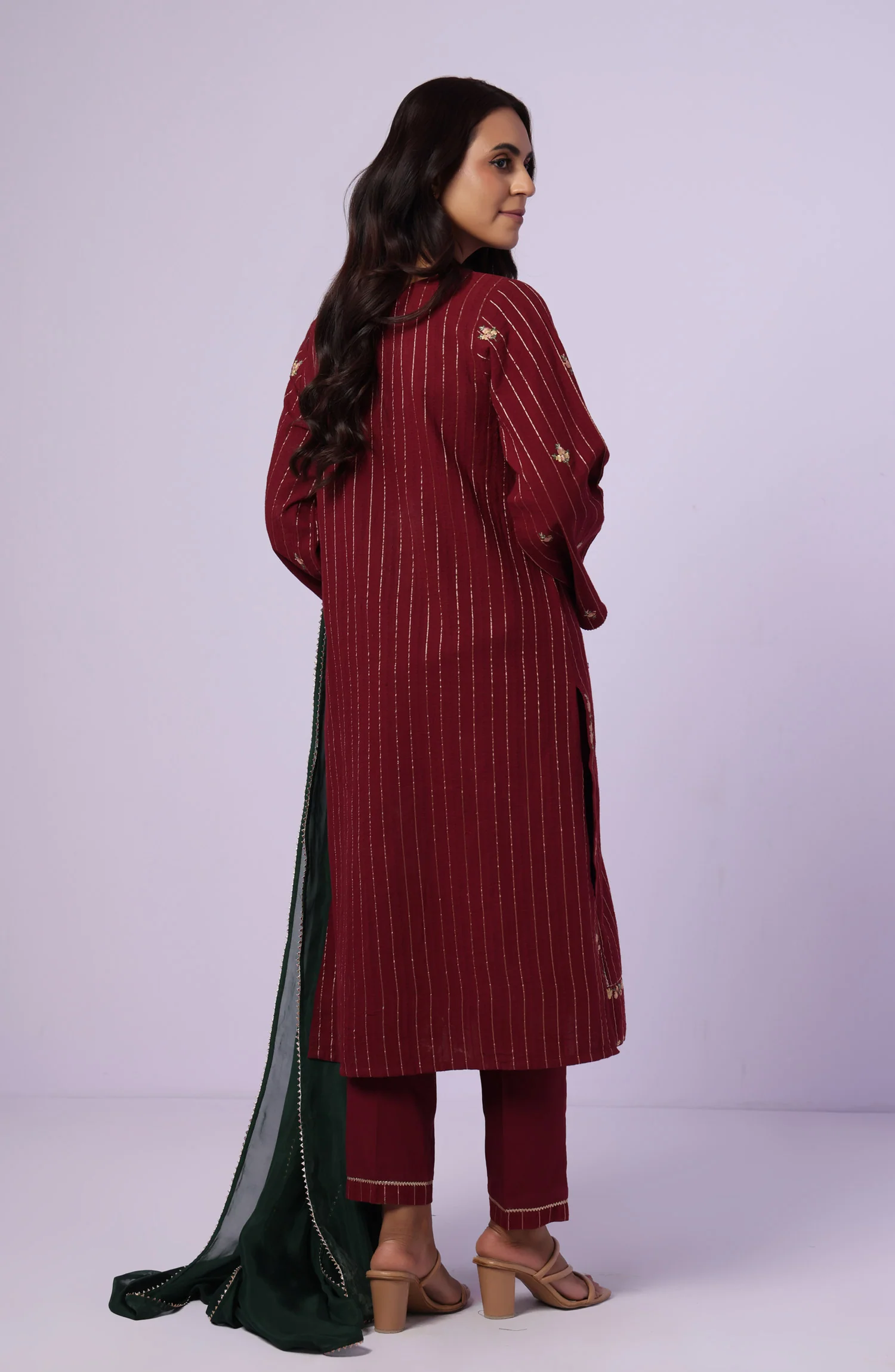 Unstitched 3 Piece Embroidered Mysuri Jacquard Suit - Image 4