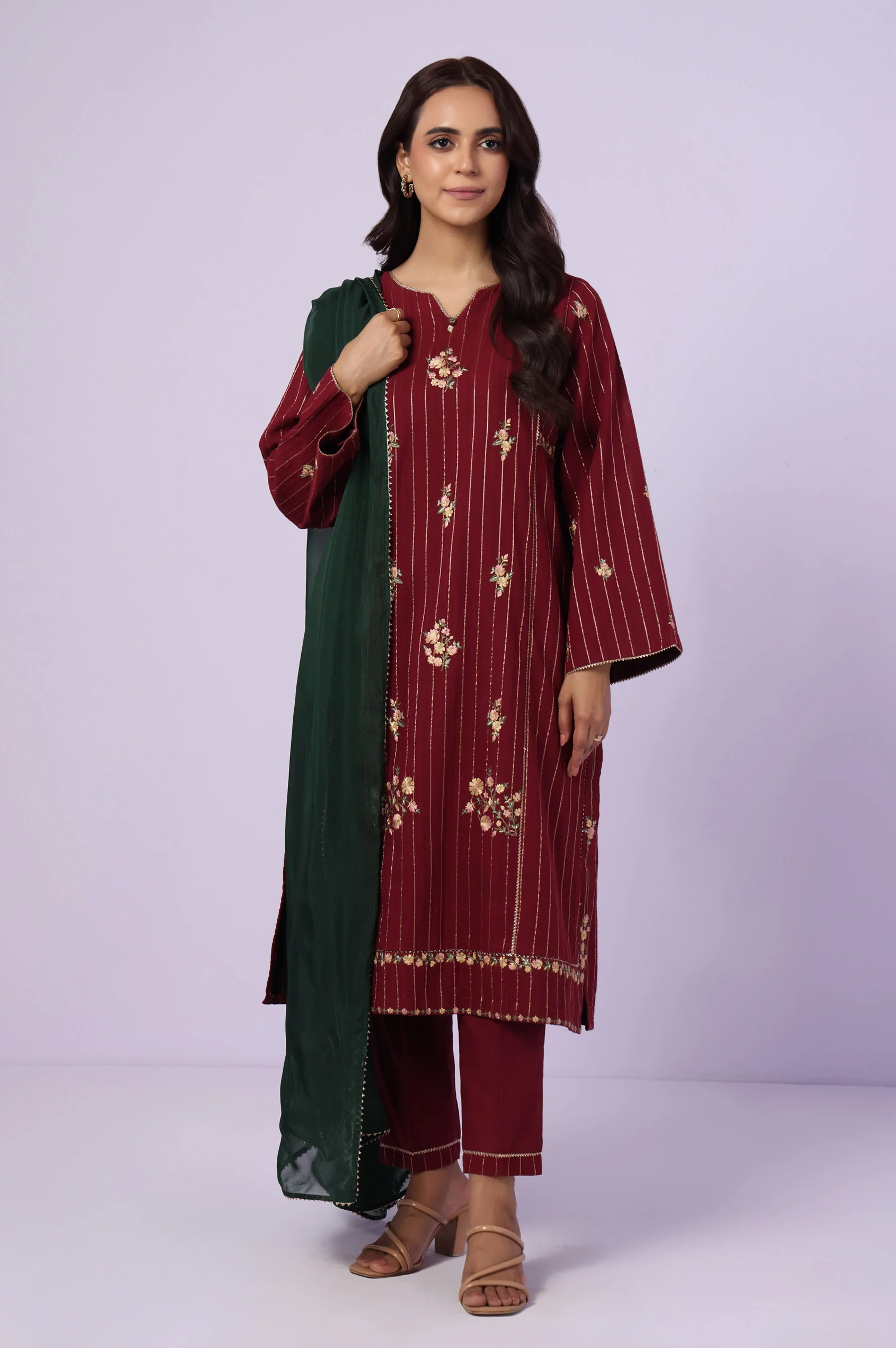 Unstitched 3 Piece Embroidered Mysuri Jacquard Suit - Image 5