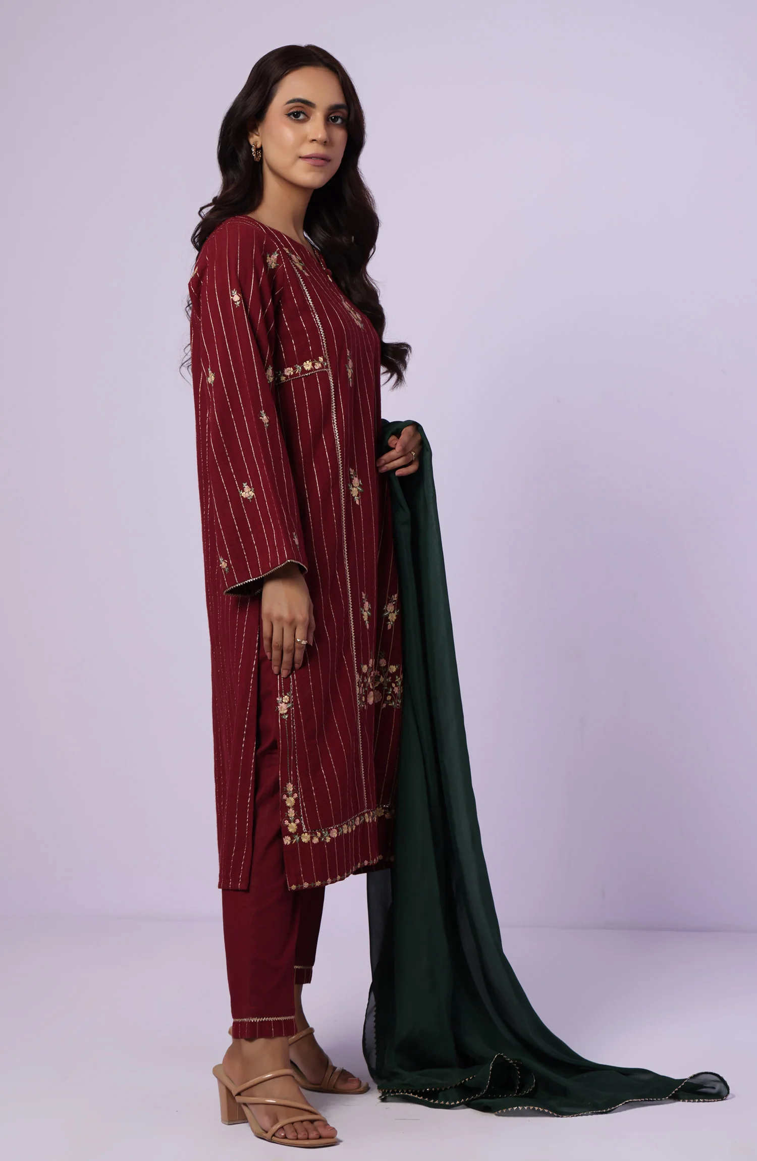 Unstitched 3 Piece Embroidered Mysuri Jacquard Suit - Image 6