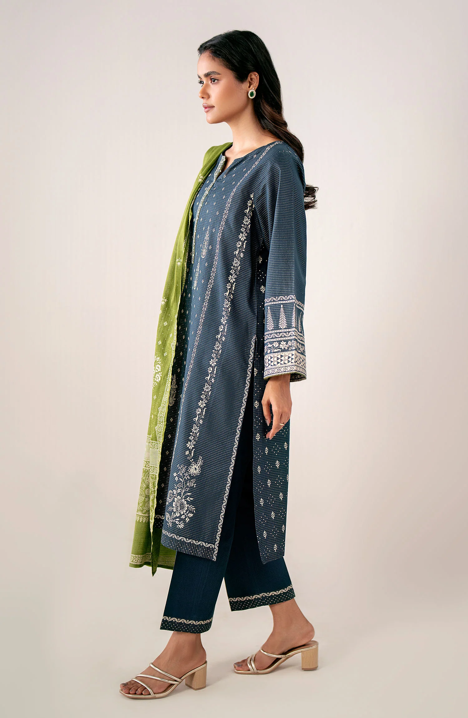 Unstitched 3 Piece Paste Printed Dobby Mysuri Suit - Image 5
