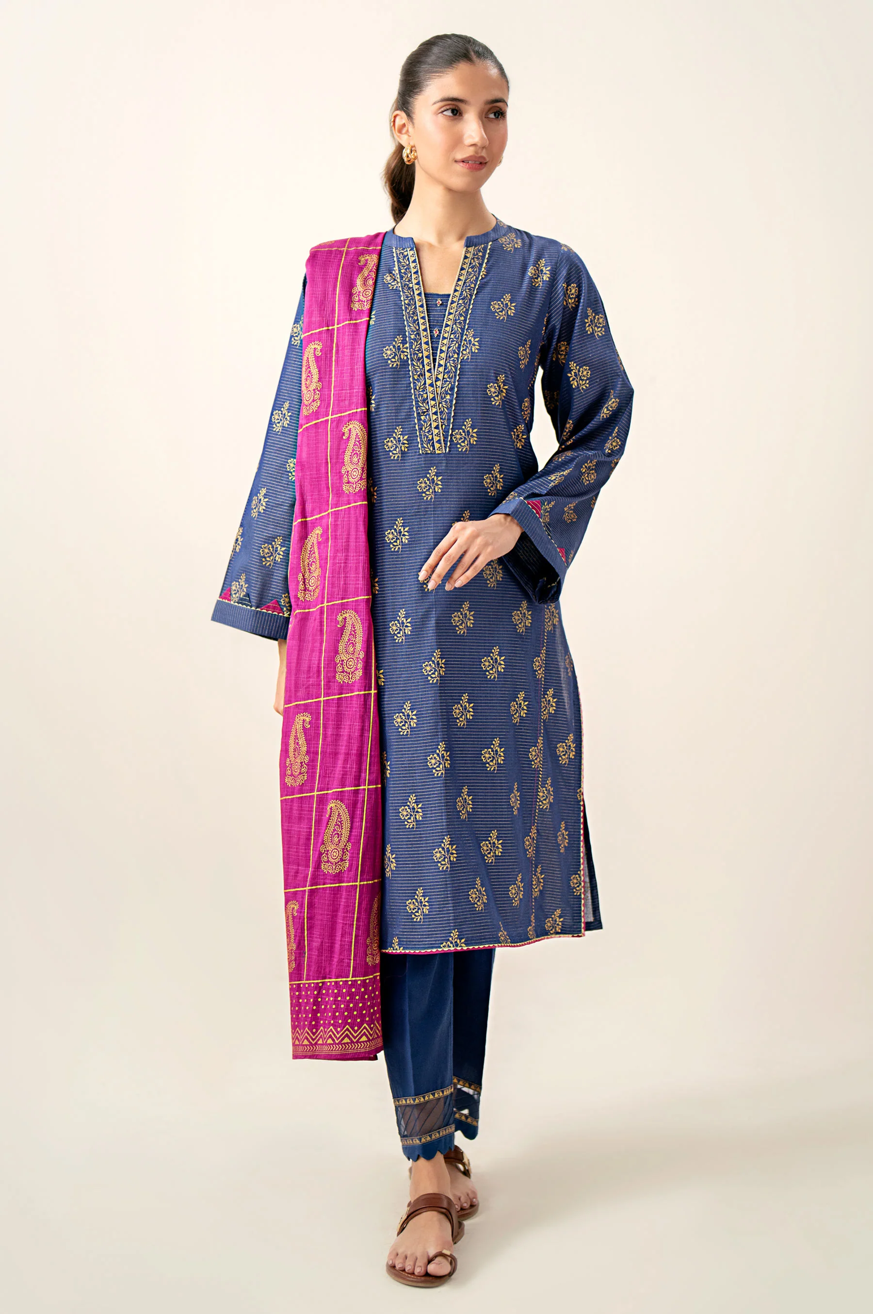 Unstitched 3 Piece Paste Printed Dobby Mysuri Suit