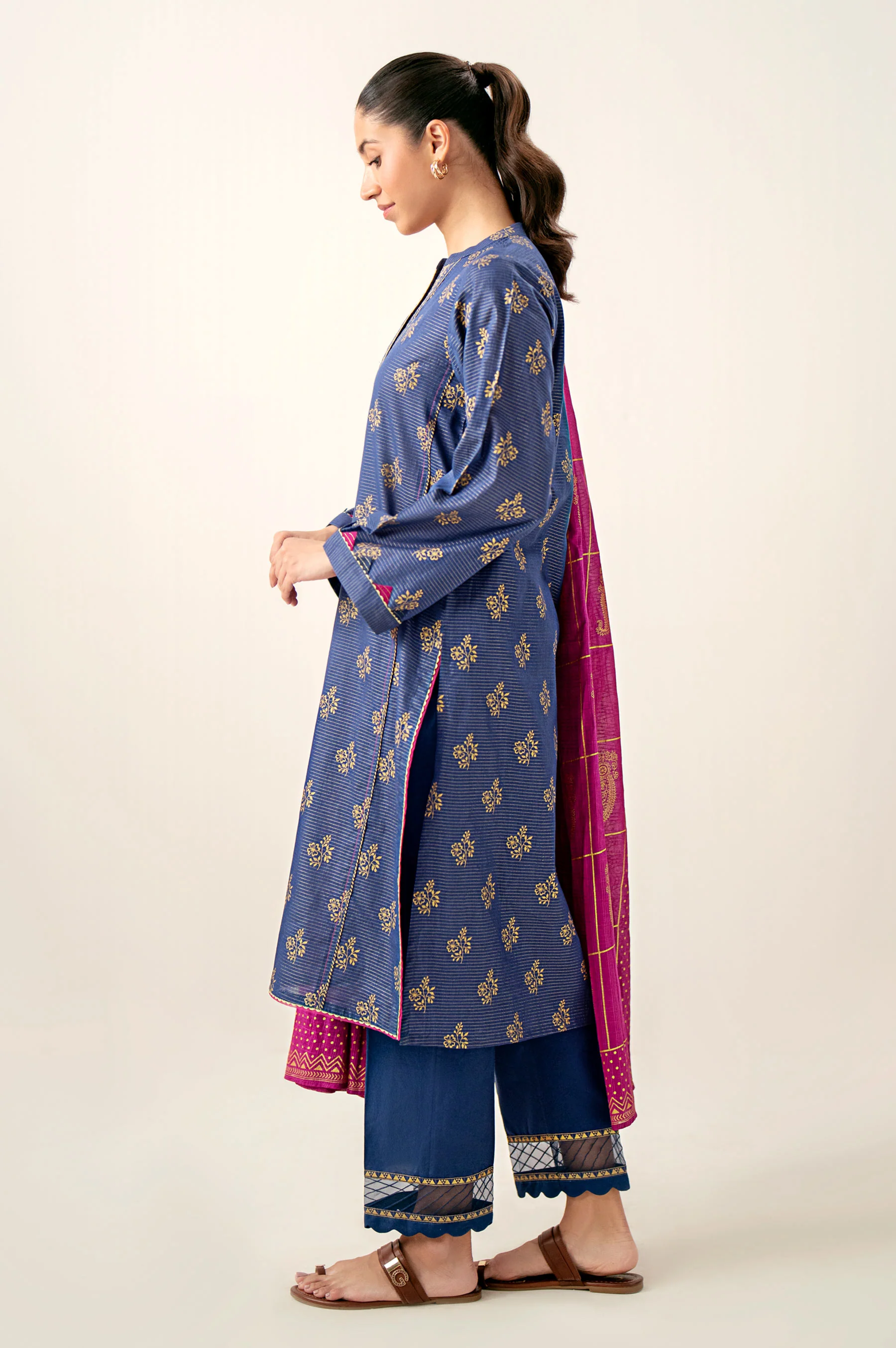 Unstitched 3 Piece Paste Printed Dobby Mysuri Suit - Image 5