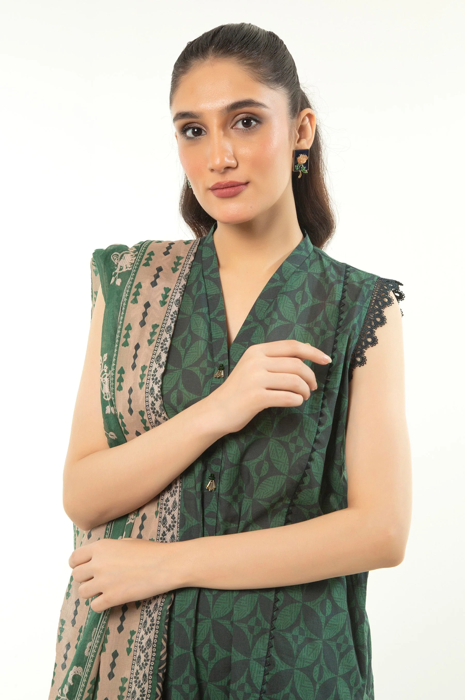UNSTITCHED PRINTED LAWN 3 PIECE SUIT - Image 6