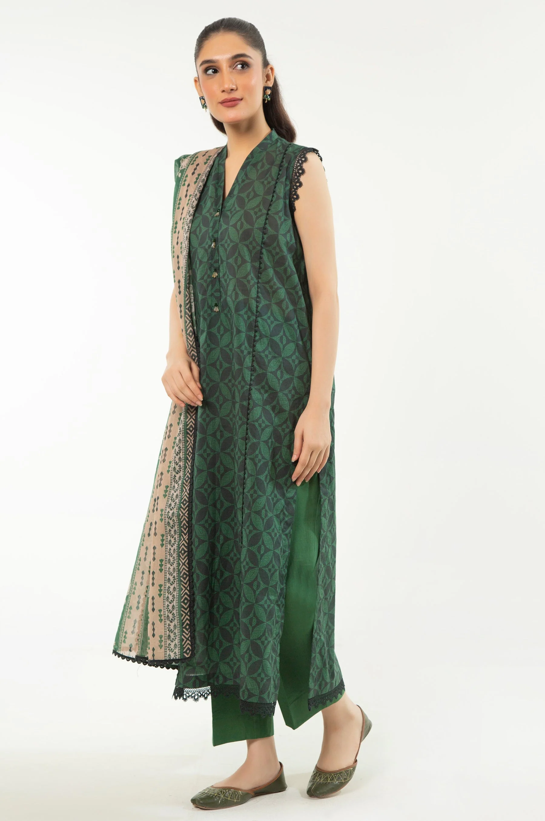 UNSTITCHED PRINTED LAWN 3 PIECE SUIT - Image 7