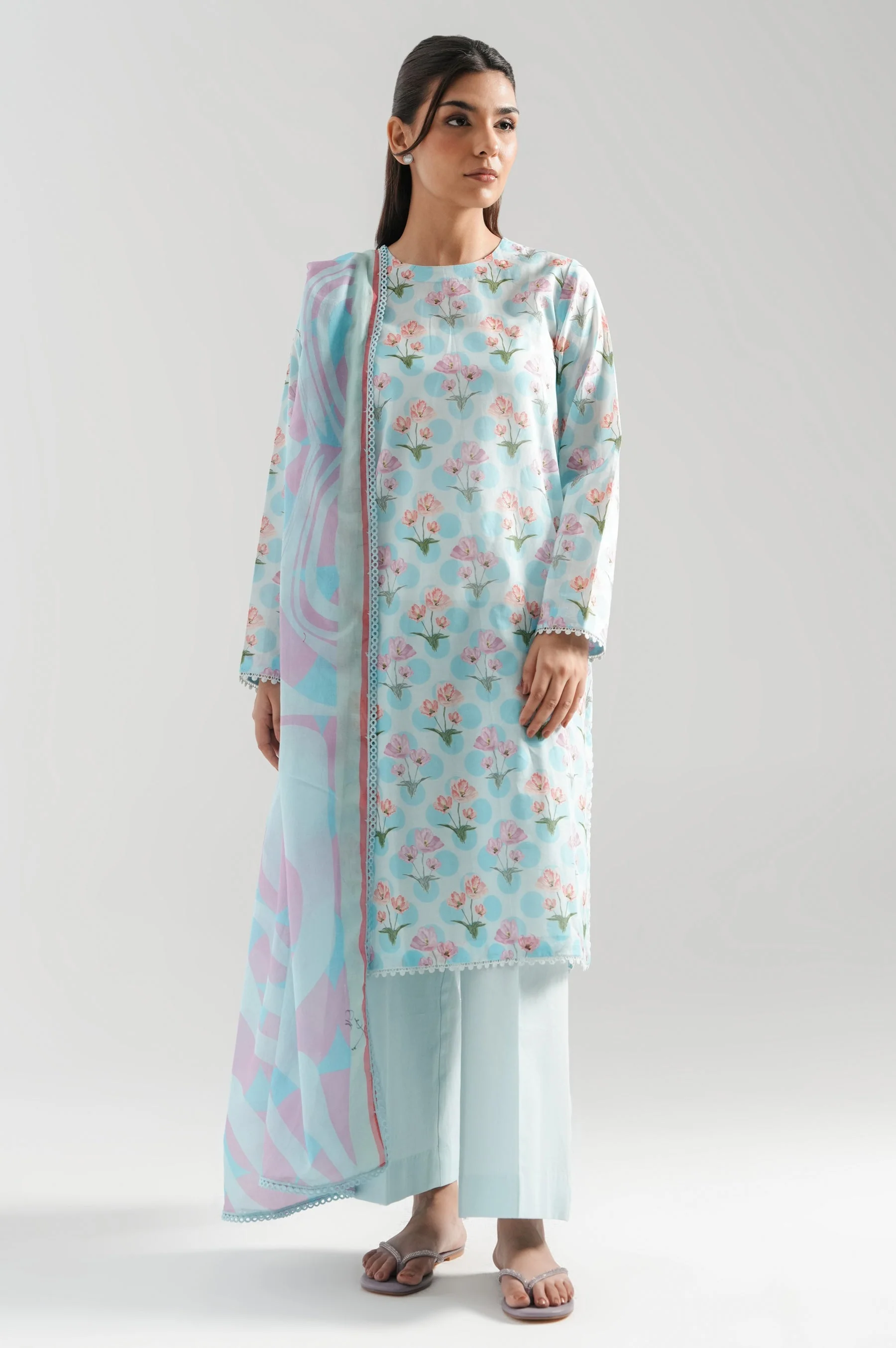 UNSTITCHED PRINTED SUIT - Image 7