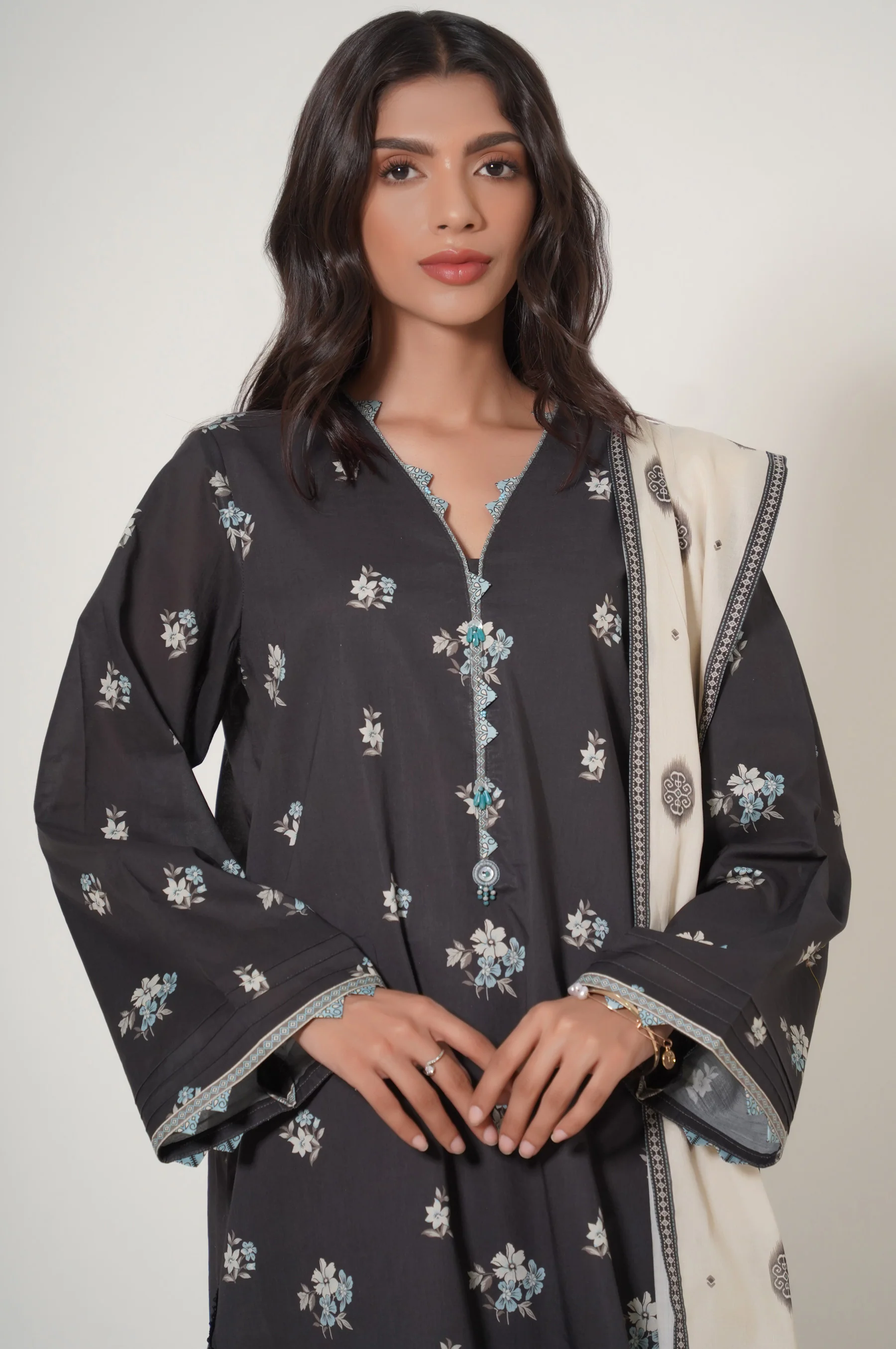 Unstitched 3 Piece Printed Cambric Suit - Image 3