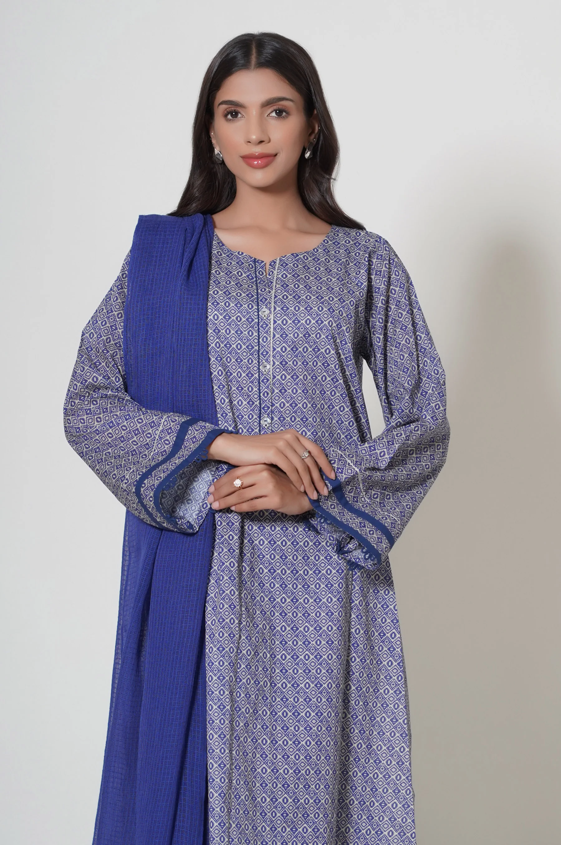 Unstitched 3 Piece Printed Cambric Suit - Image 2