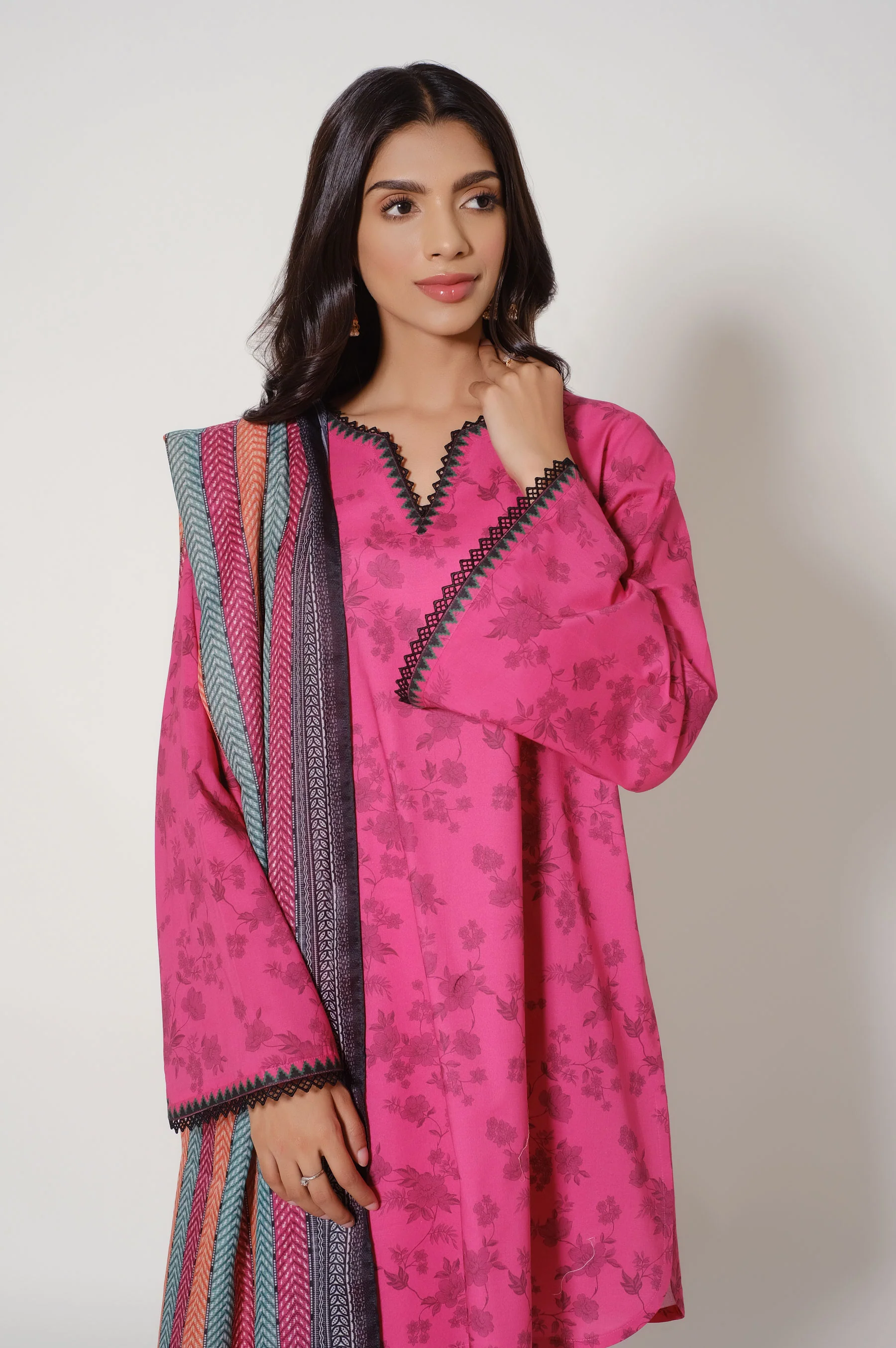 Unstitched 3 Piece Printed Cambric Suit - Image 3