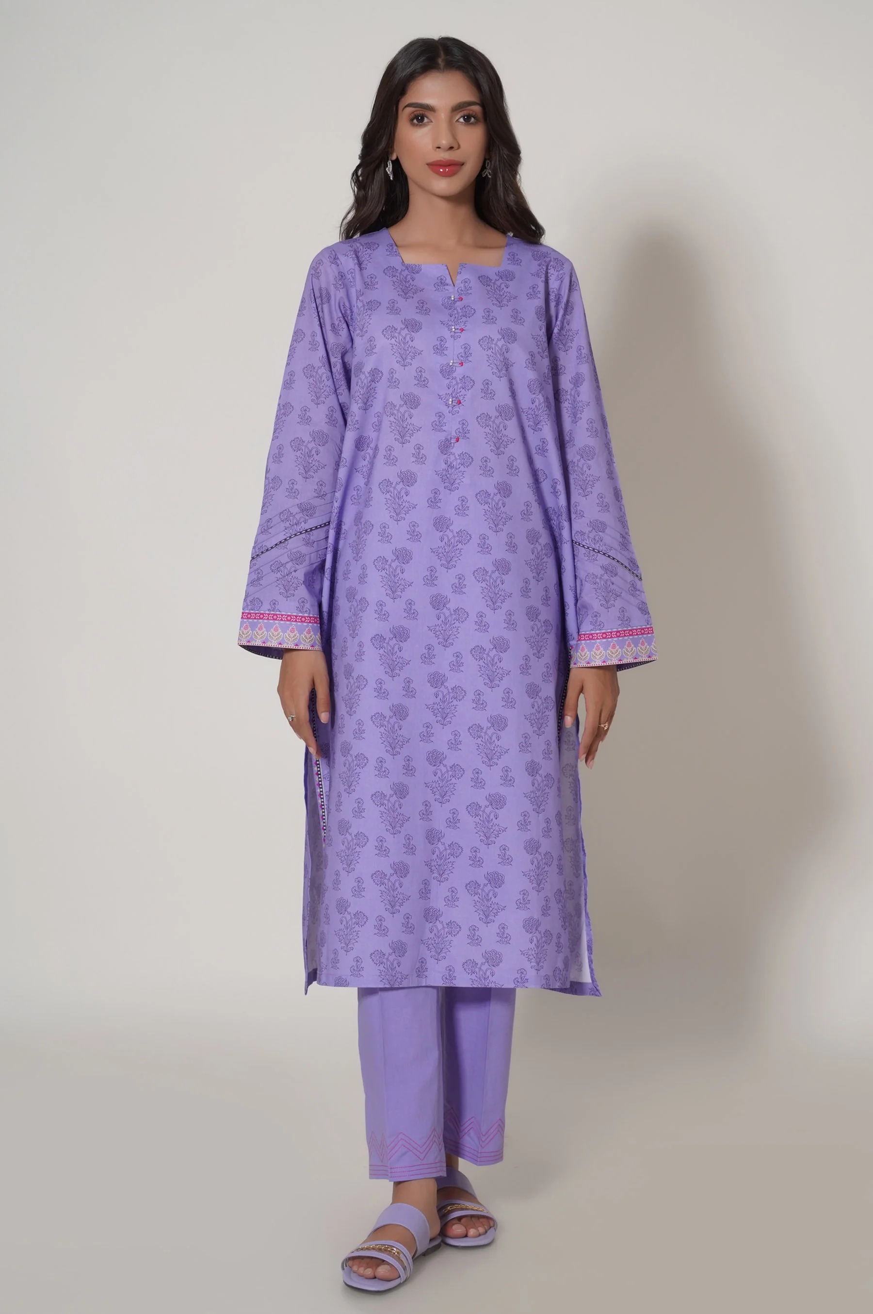 Unstitched 3 Piece Printed Cambric Suit - Image 5