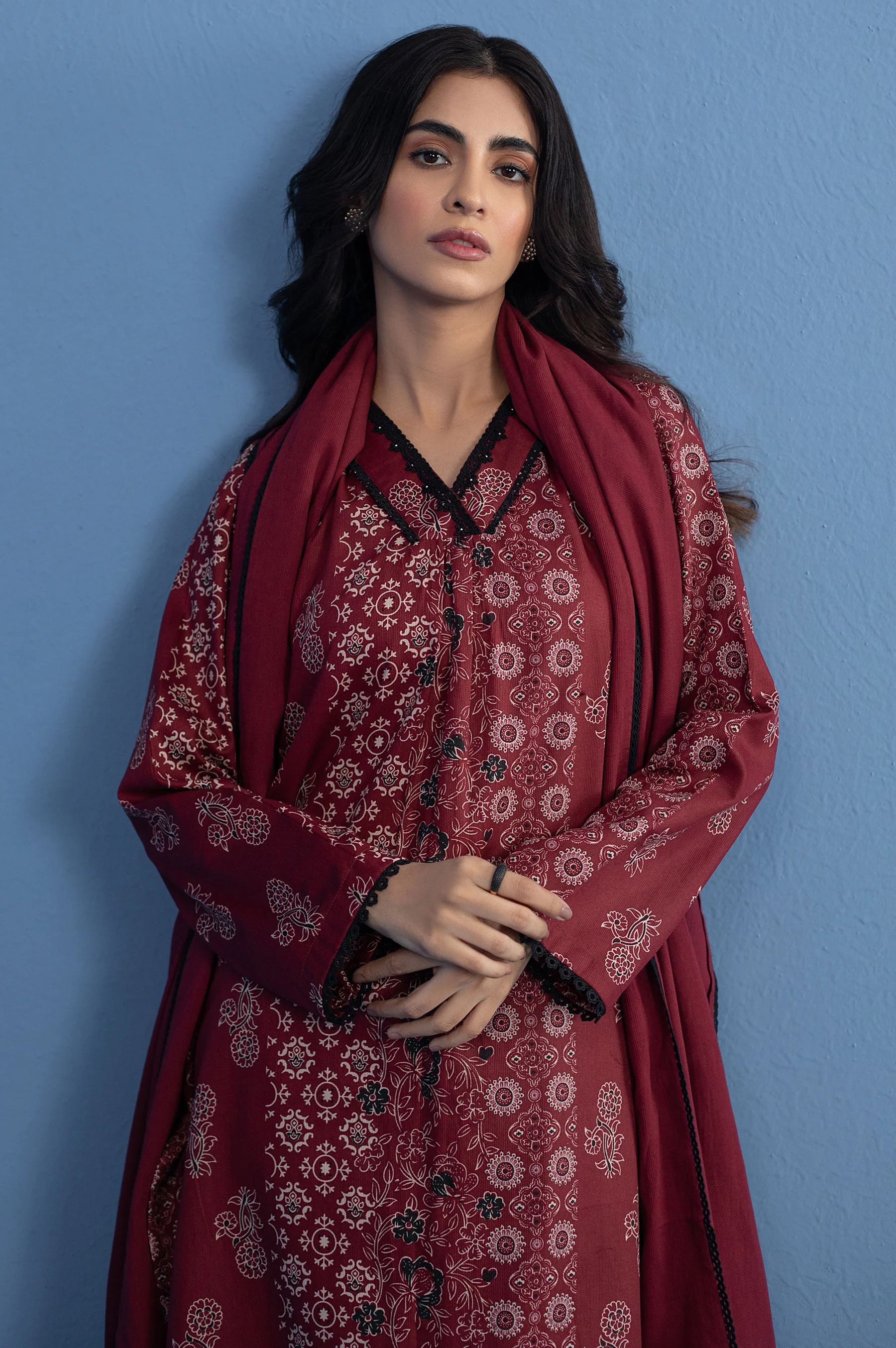 Unstitched 3 Piece Printed Cottel Suit - Image 6