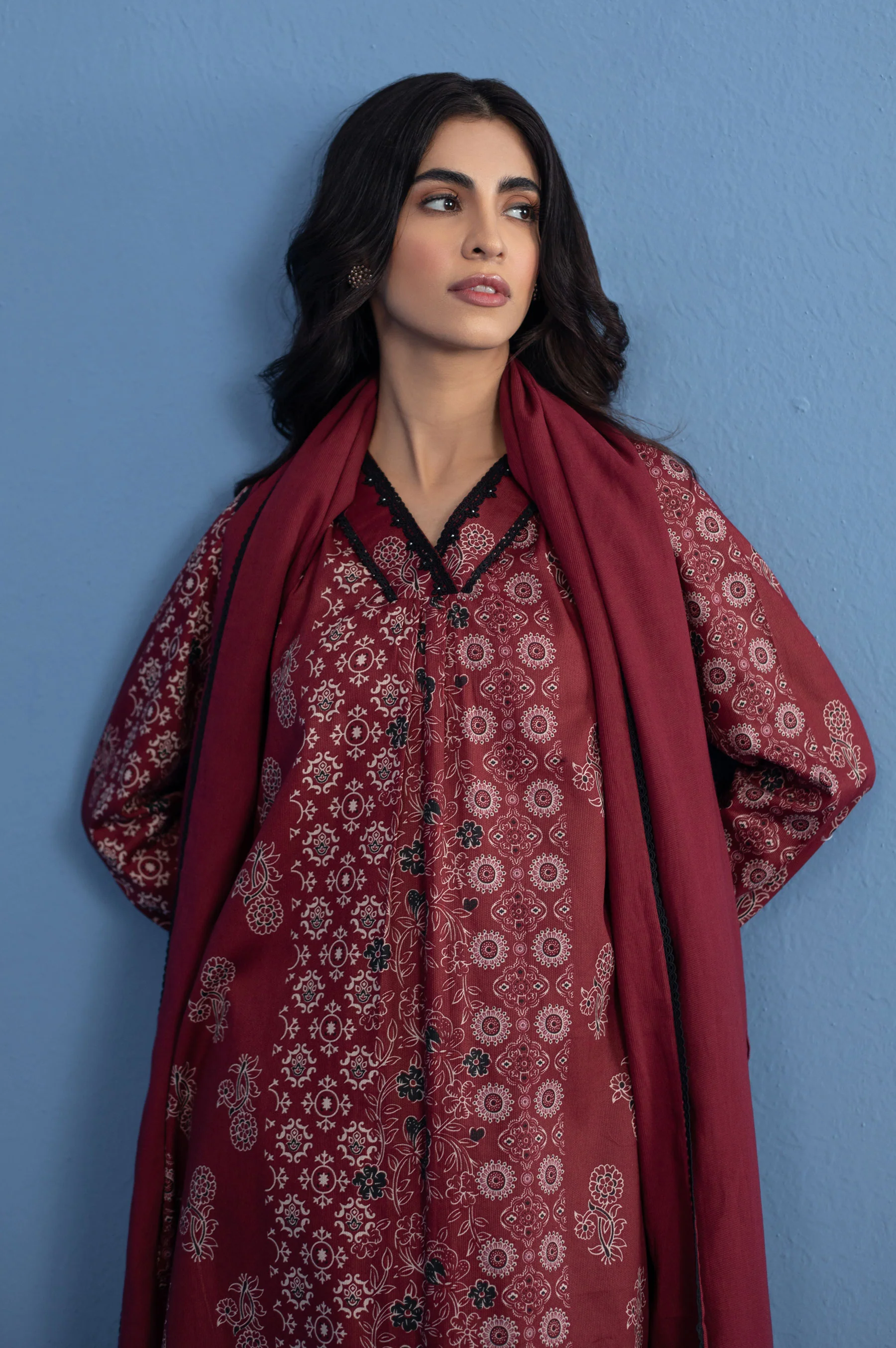 Unstitched 3 Piece Printed Cottel Suit - Image 7