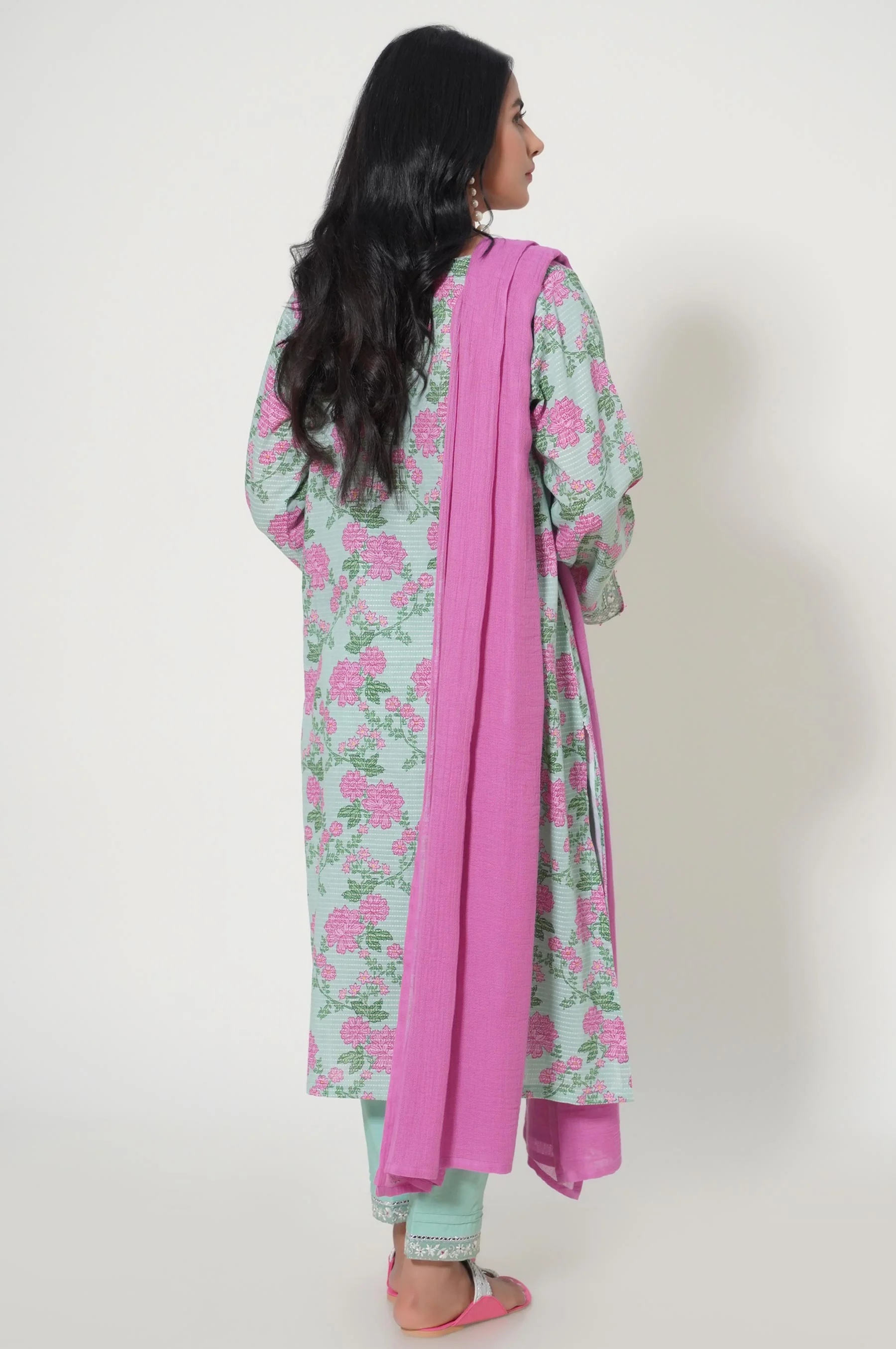 Unstitched 3 Piece Printed Dobby Lawn - Image 6
