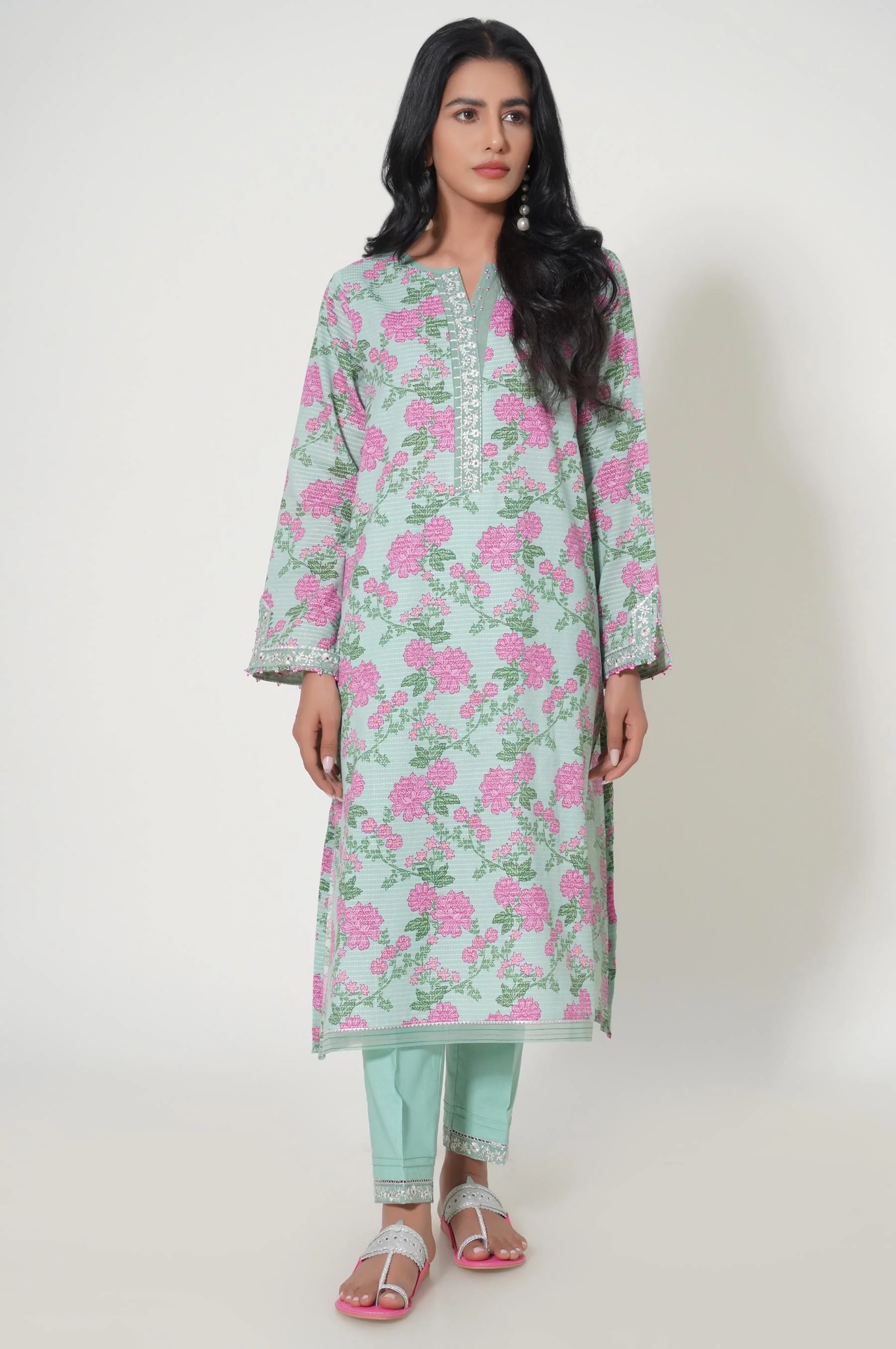 Unstitched 3 Piece Printed Dobby Lawn - Image 7