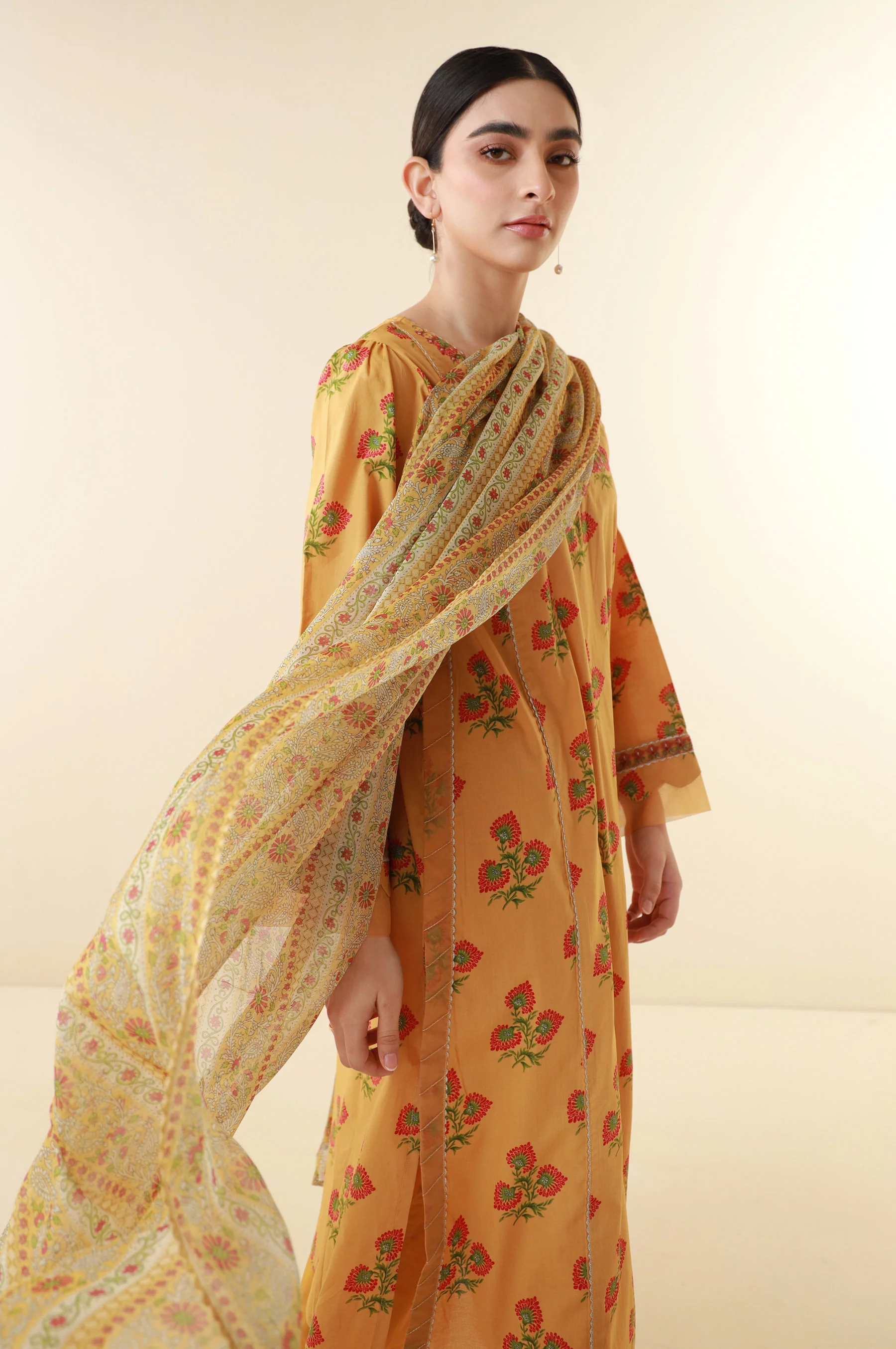 Unstitched 3 Piece Printed Lawn Suit - Image 6