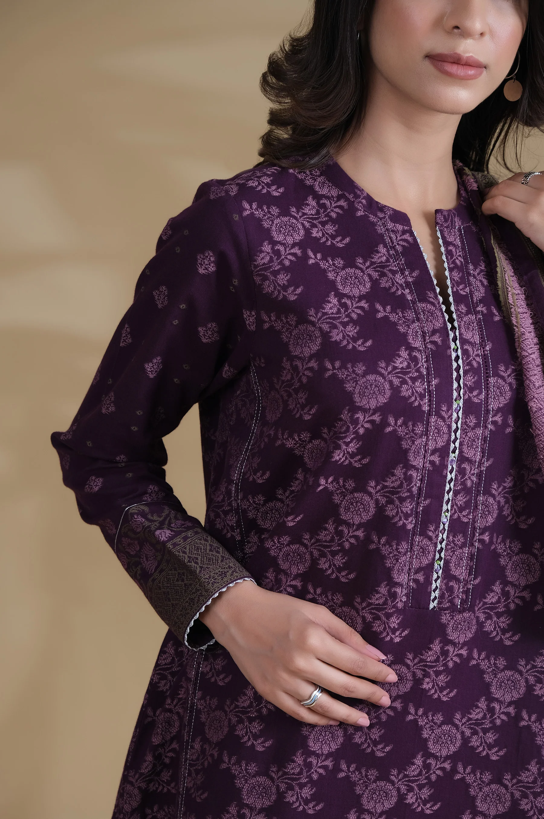 Unstitched 3 Piece Dyed Jacquard Suit - Image 4