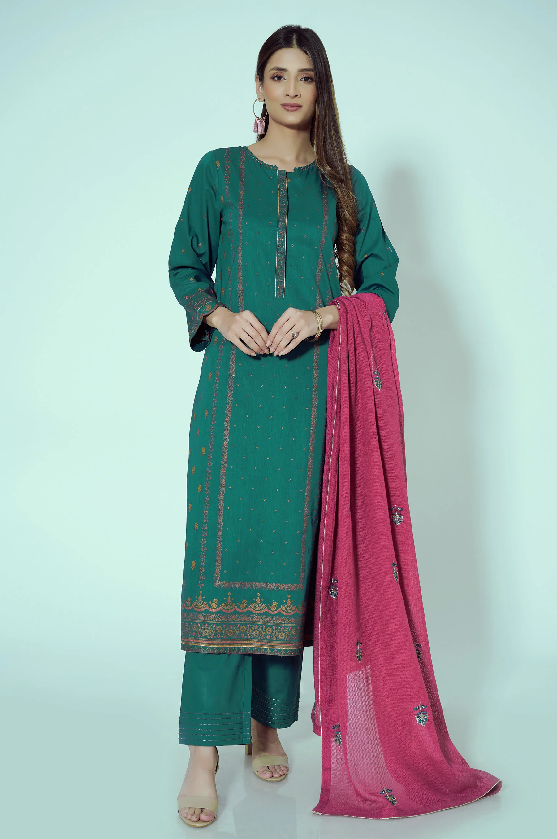 Unstitched 3 Piece Paste Printed Lawn Suit - Image 4