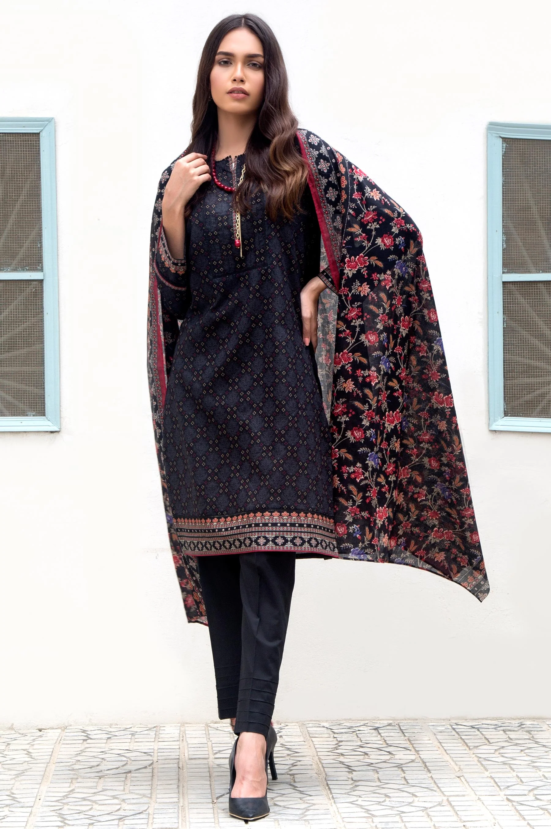 Unstitched 3 Piece Printed Lawn Suit