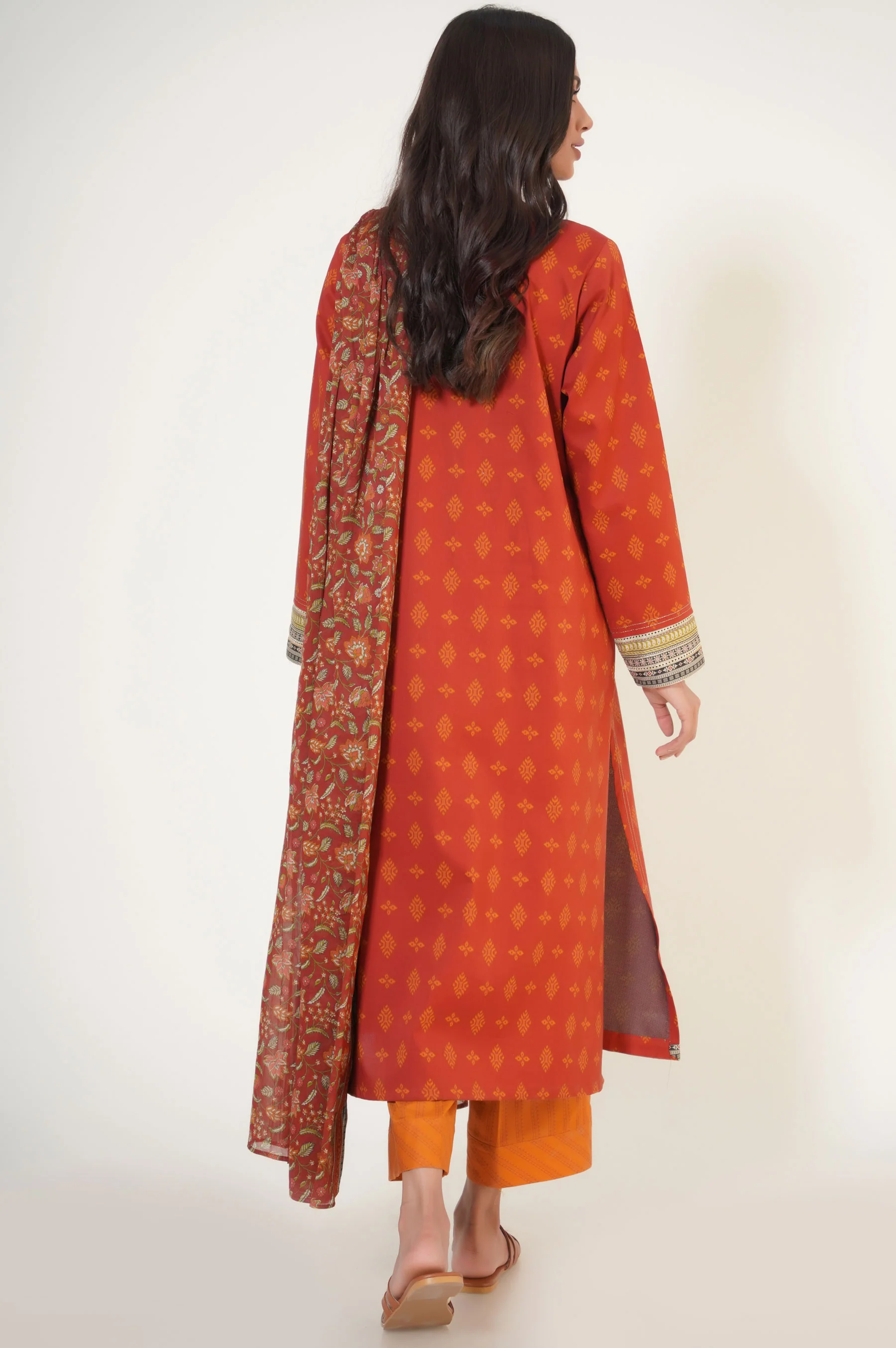 Unstitched 3 Piece Printed Lawn Suit - Image 5